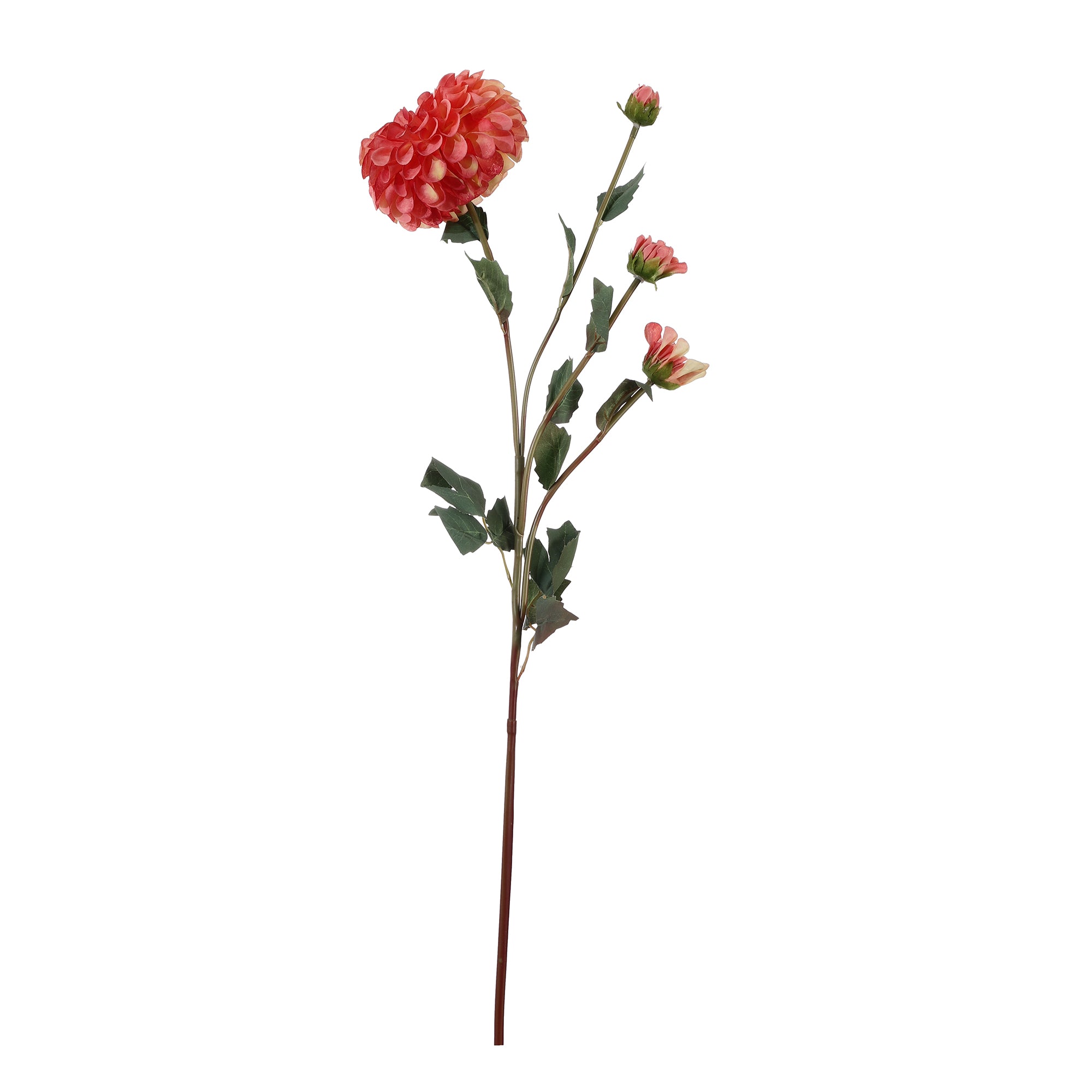 Pink White Dahlia Faux Flower Stick (Single)