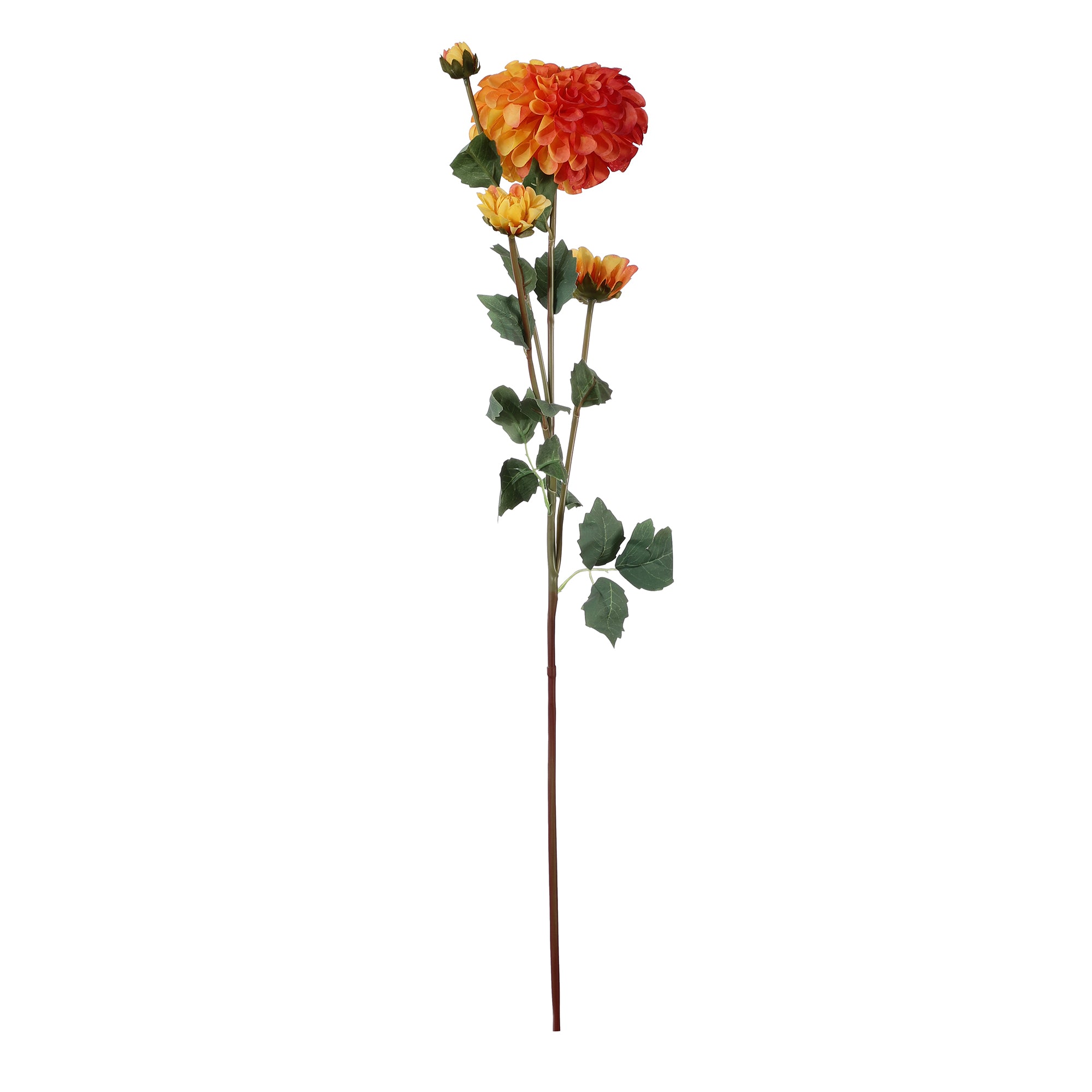 Yellow Orange Dahlia Faux Flower Stick (Single)