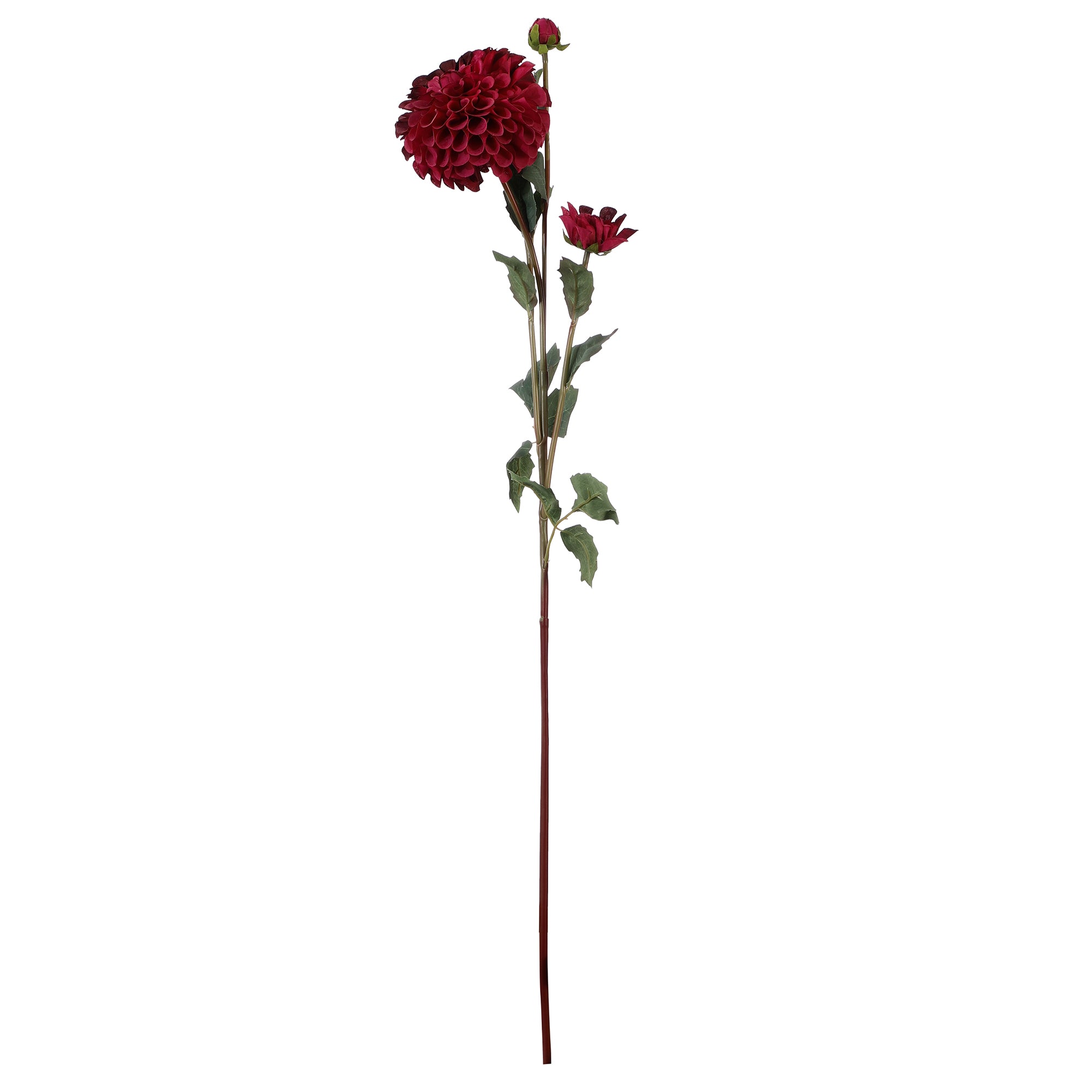 Pink Red Dahlia Faux Flower Stick (Single)