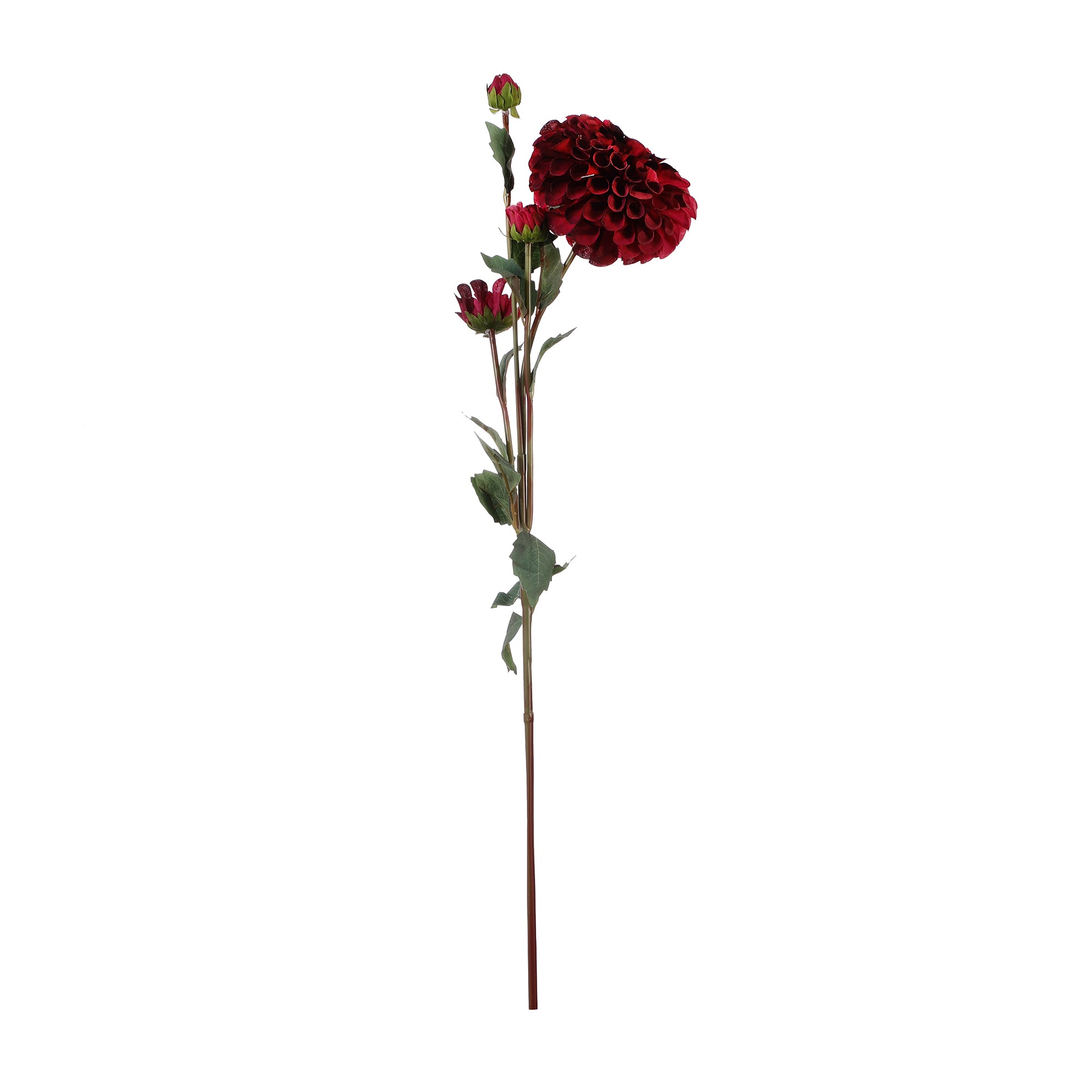 Pink Red Dahlia Faux Flower Stick (Single)