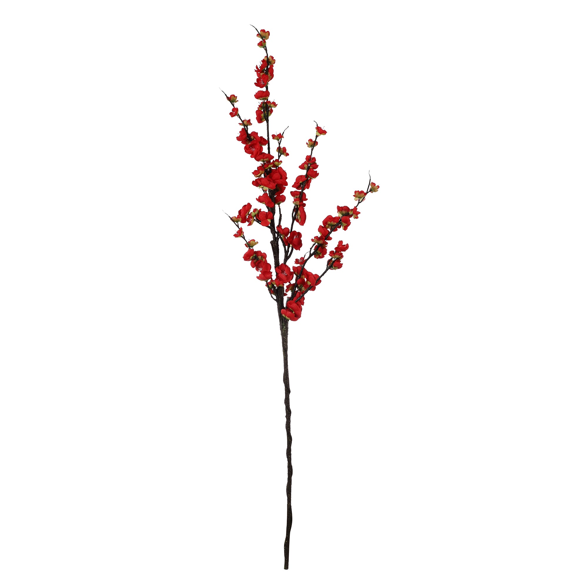 Red Cherry Blossom Faux Flower Stick (Single)