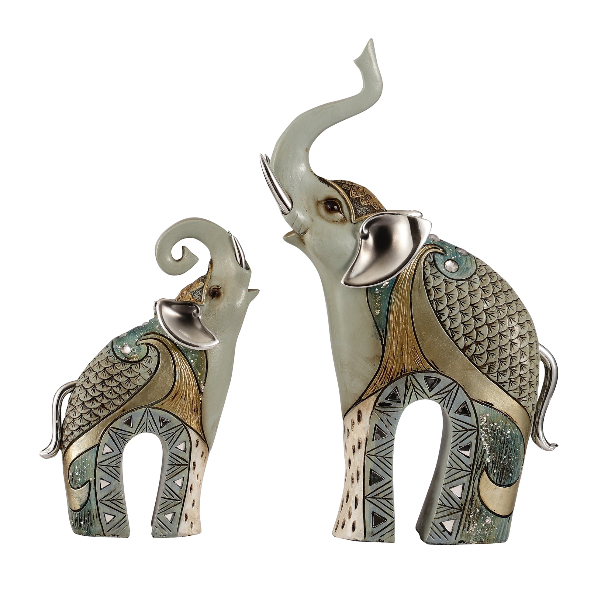 Lucky Trunk Up Elephants (Set of 2)