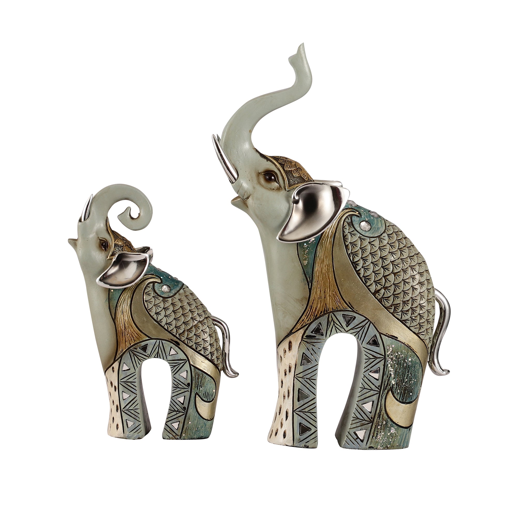 Lucky Trunk Up Elephants (Set of 2)