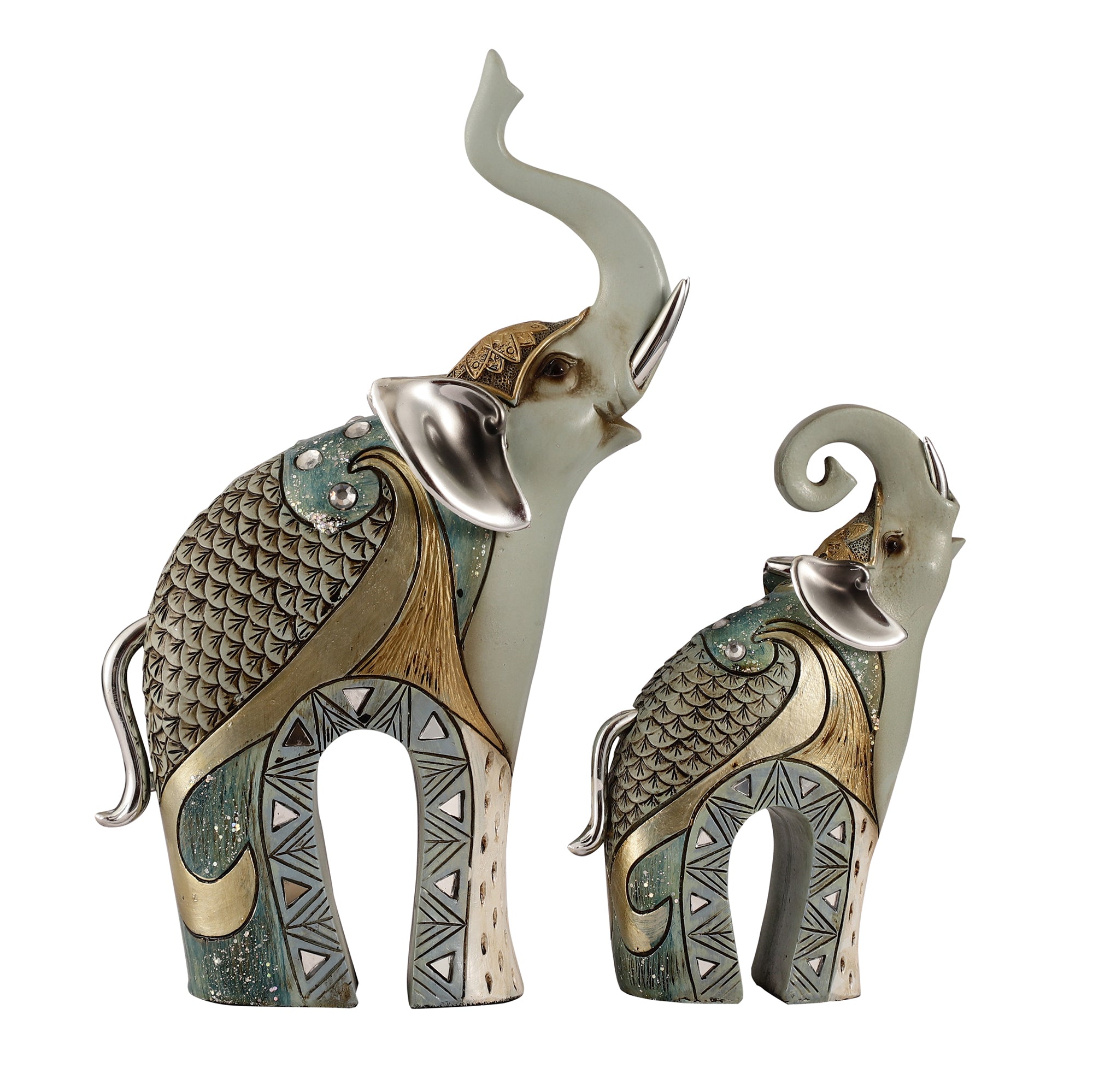 Lucky Trunk Up Elephants (Set of 2)