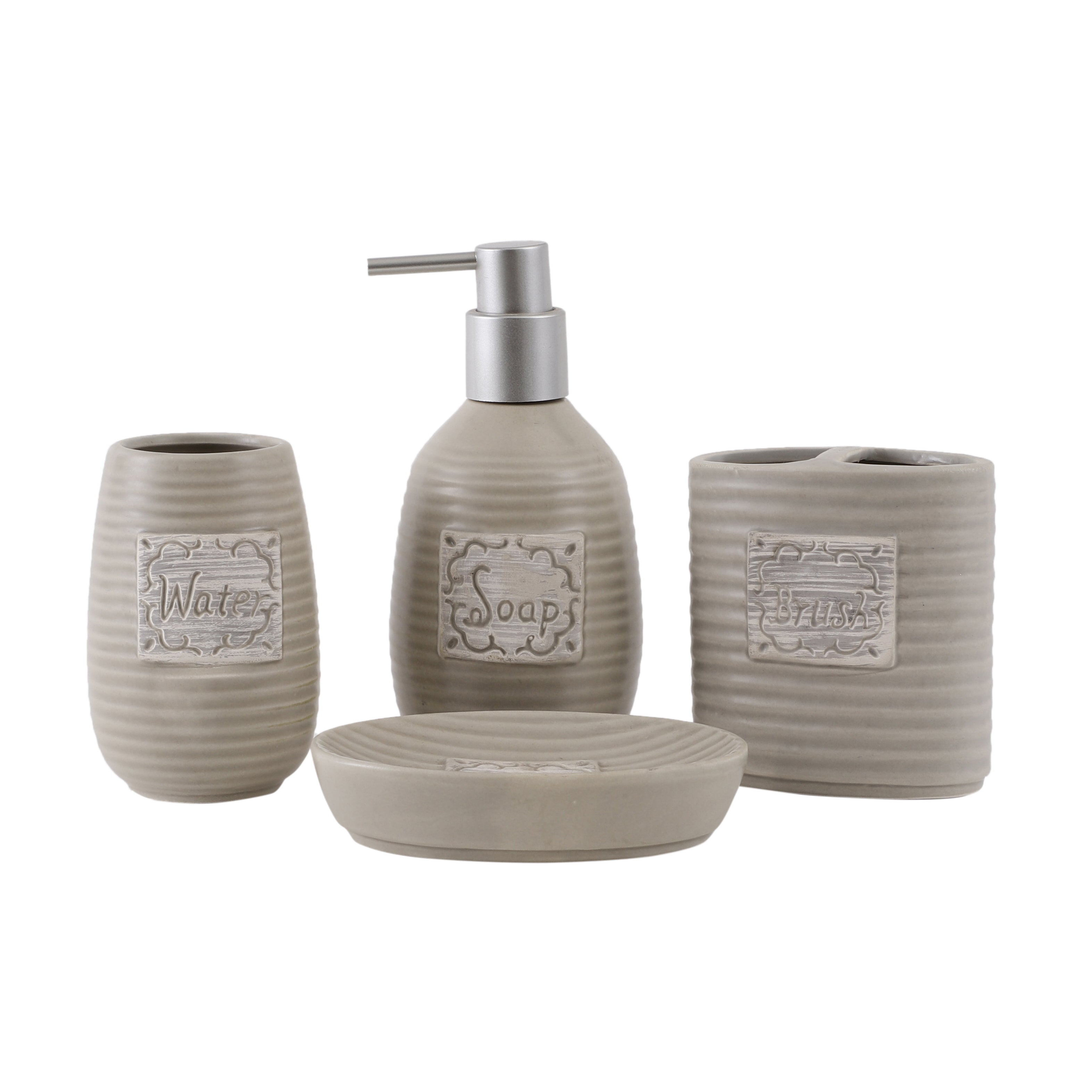 Elegant Clay Brown 4 Piece Bath Set