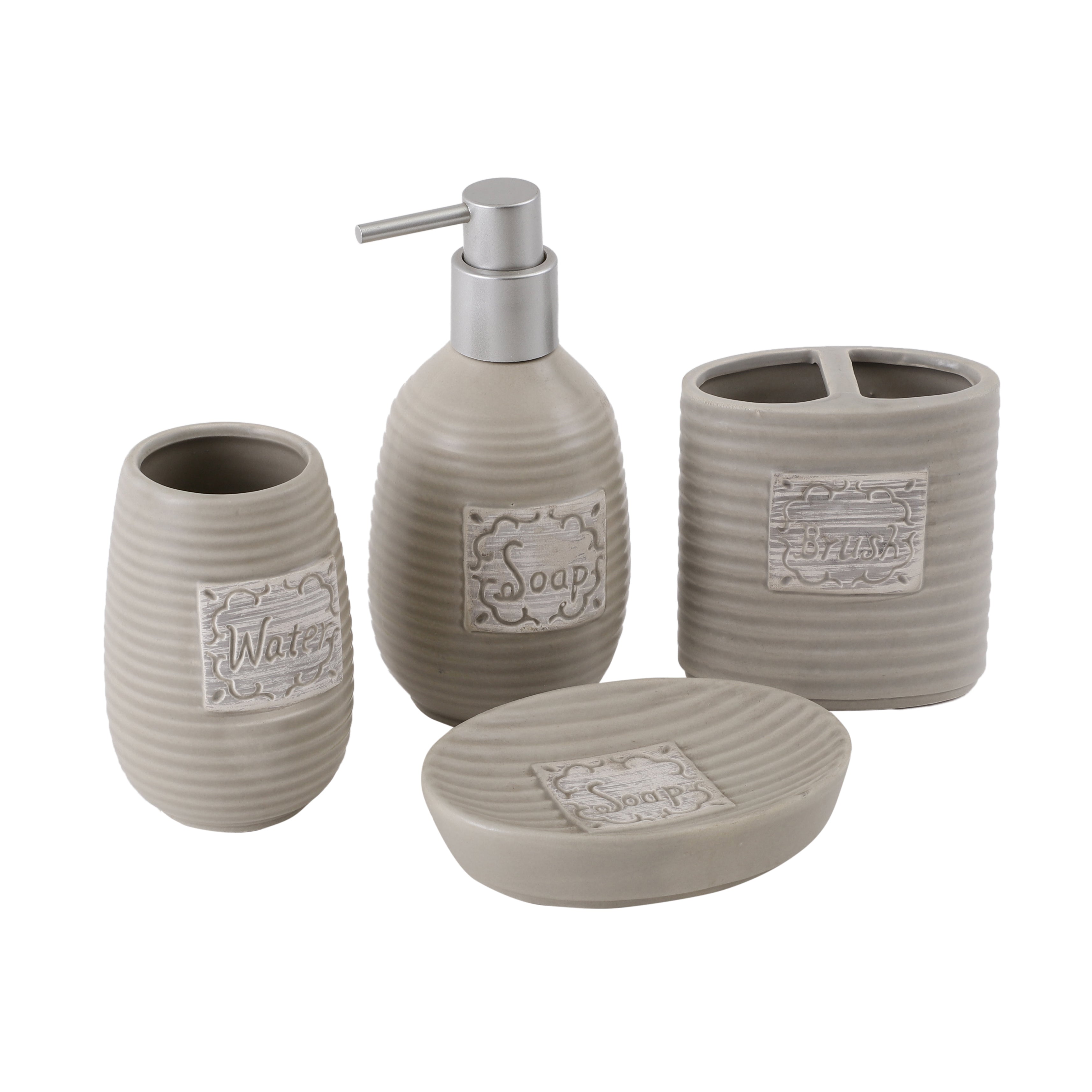 Elegant Clay Brown 4 Piece Bath Set