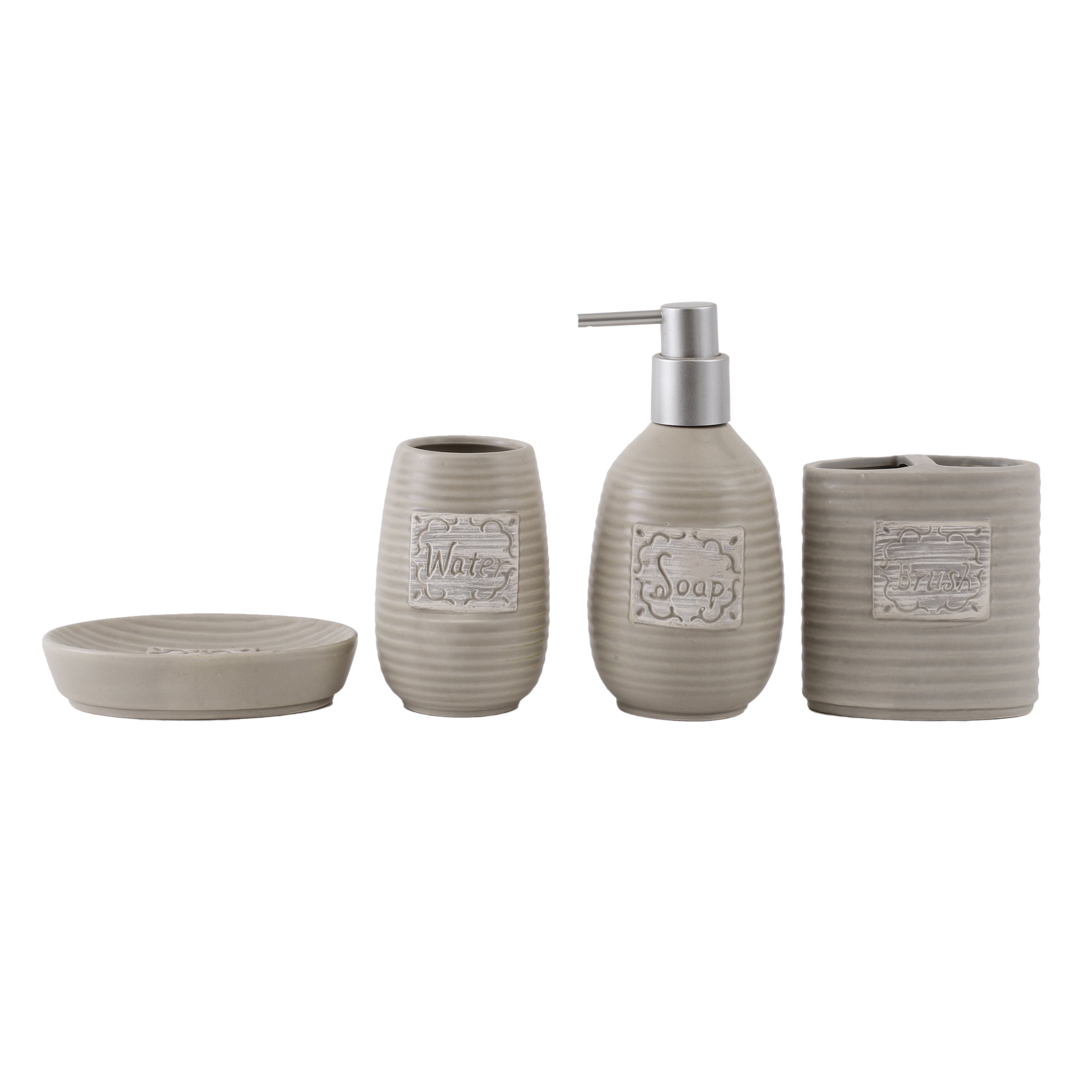 Elegant Clay Brown 4 Piece Bath Set