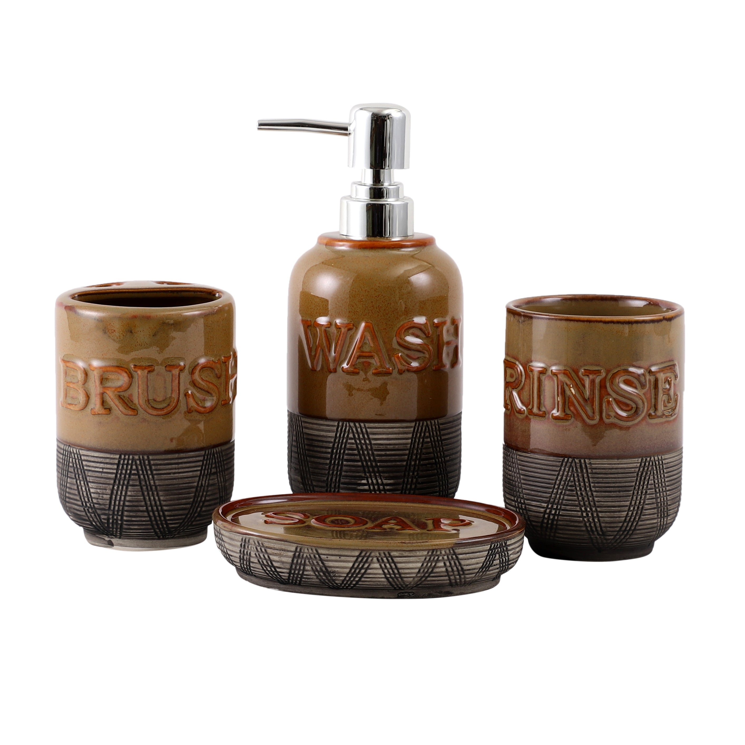 Copper/Grey 4 Piece Bath Set