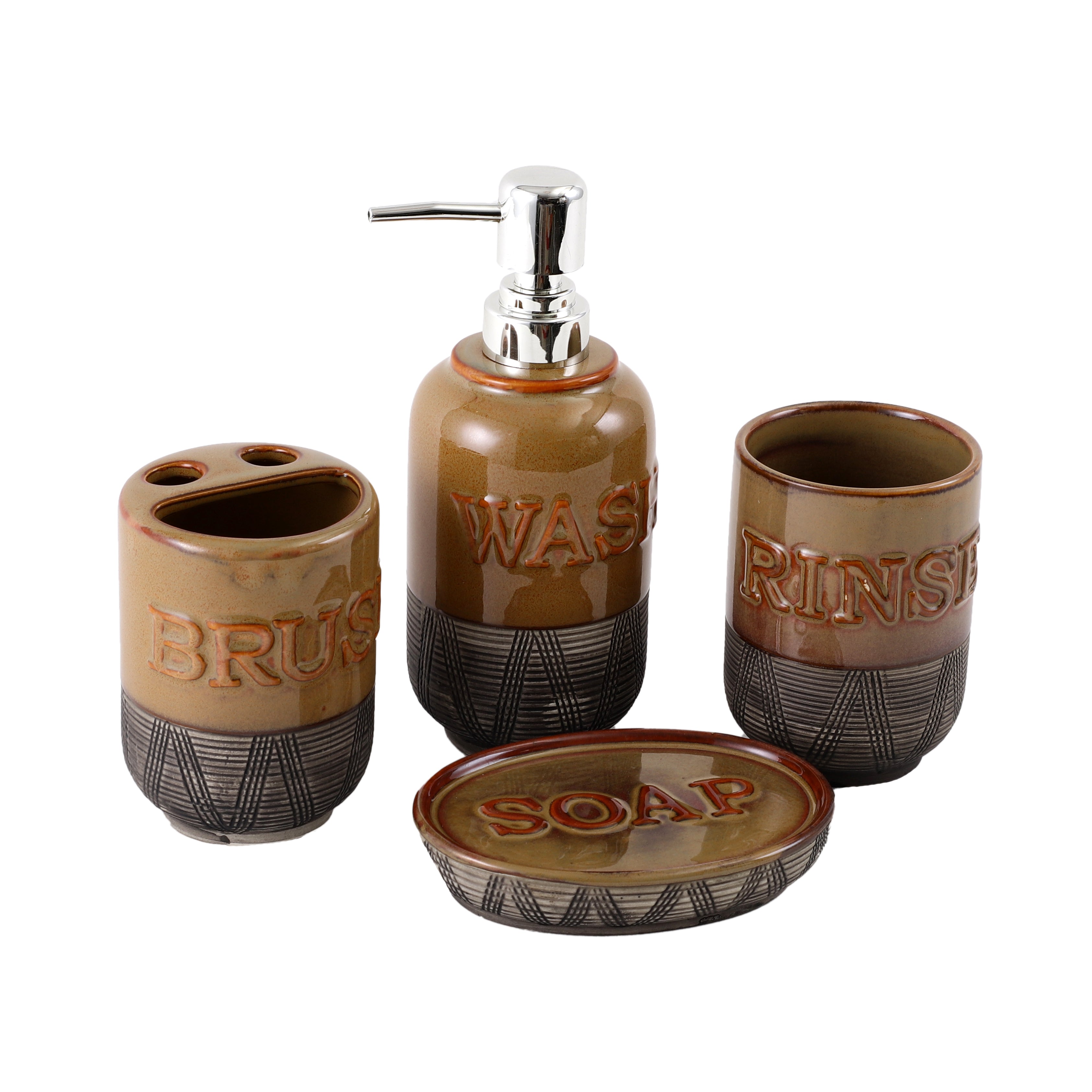 Copper/Grey 4 Piece Bath Set