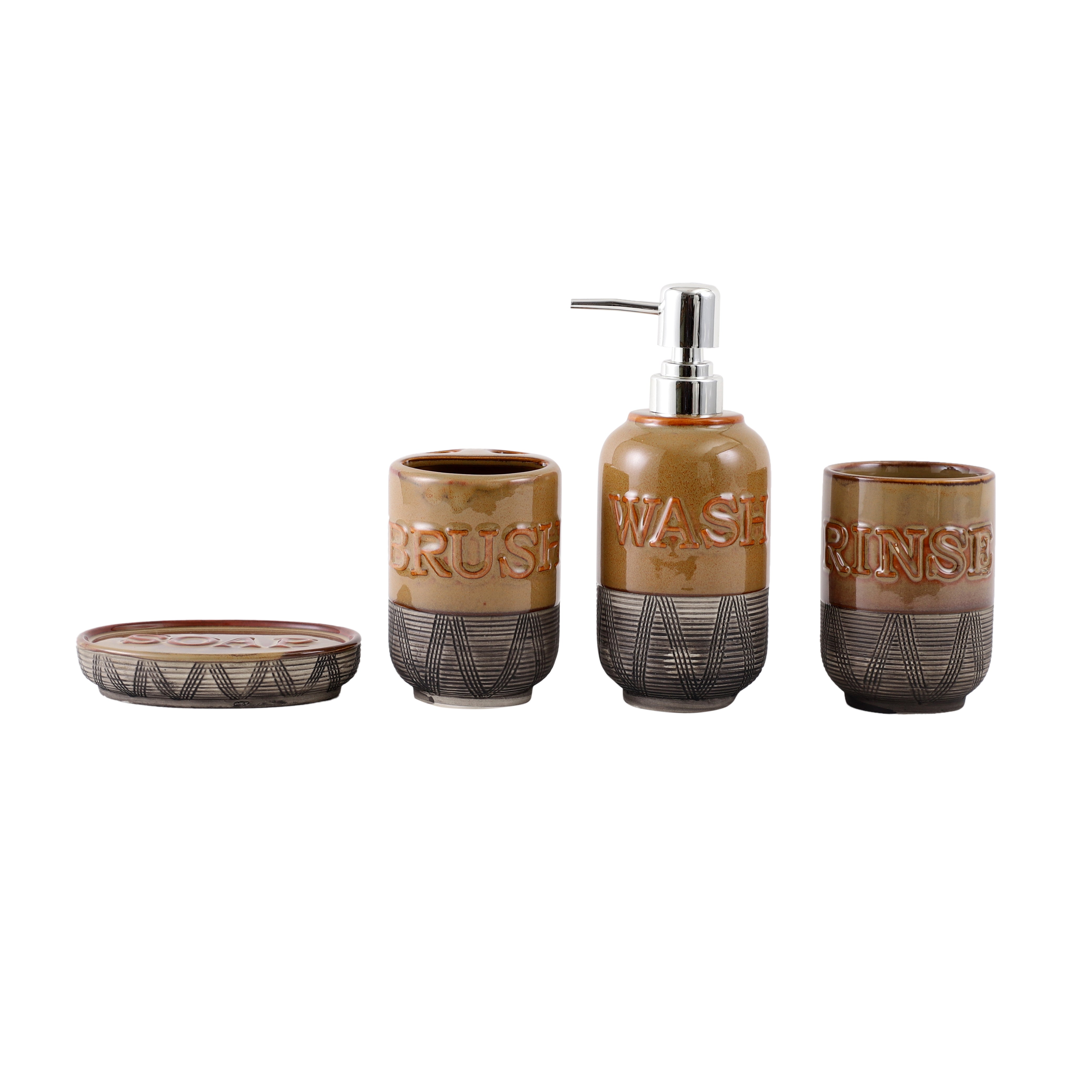 Copper/Grey 4 Piece Bath Set