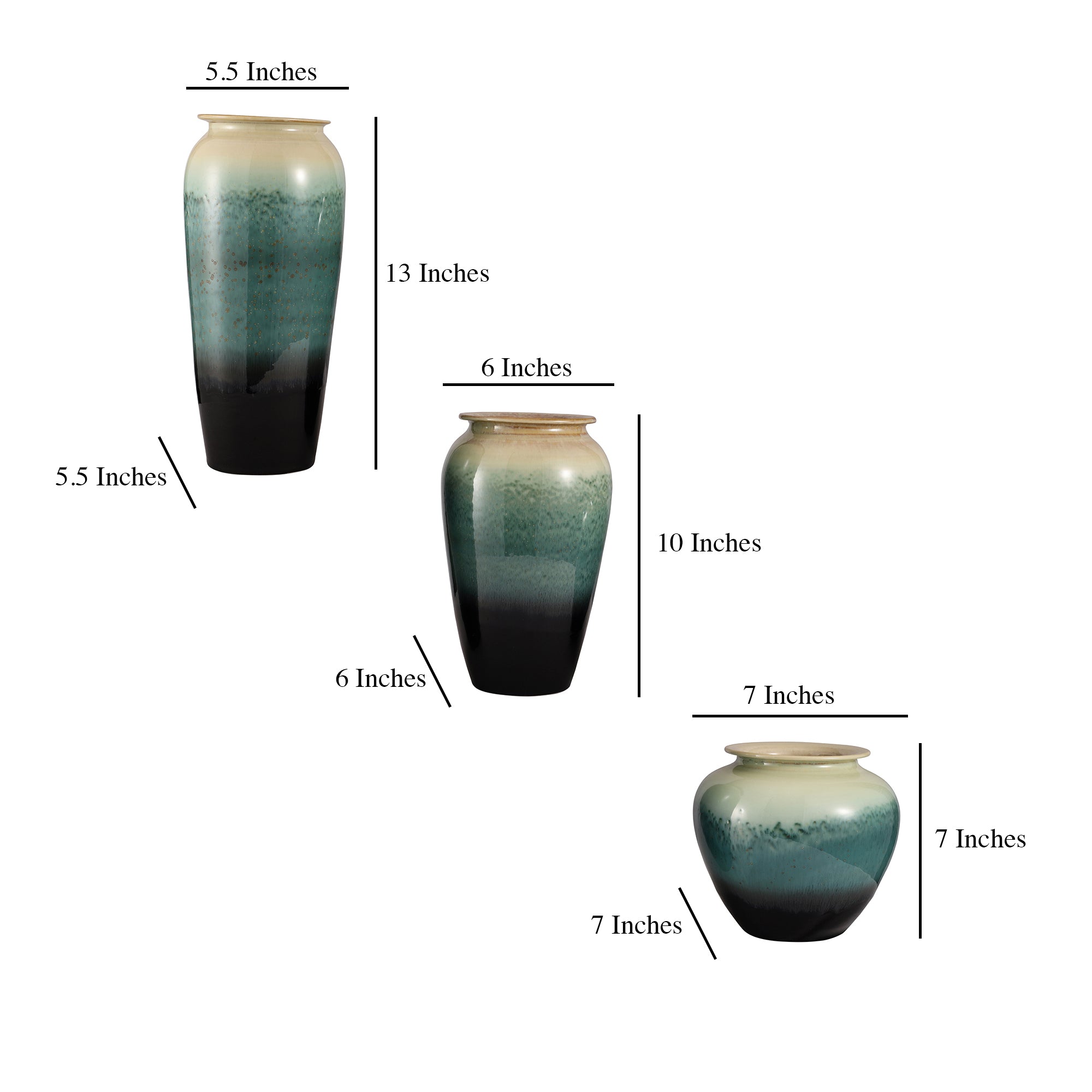 Blue Shaded Ceramic Vase (Single)