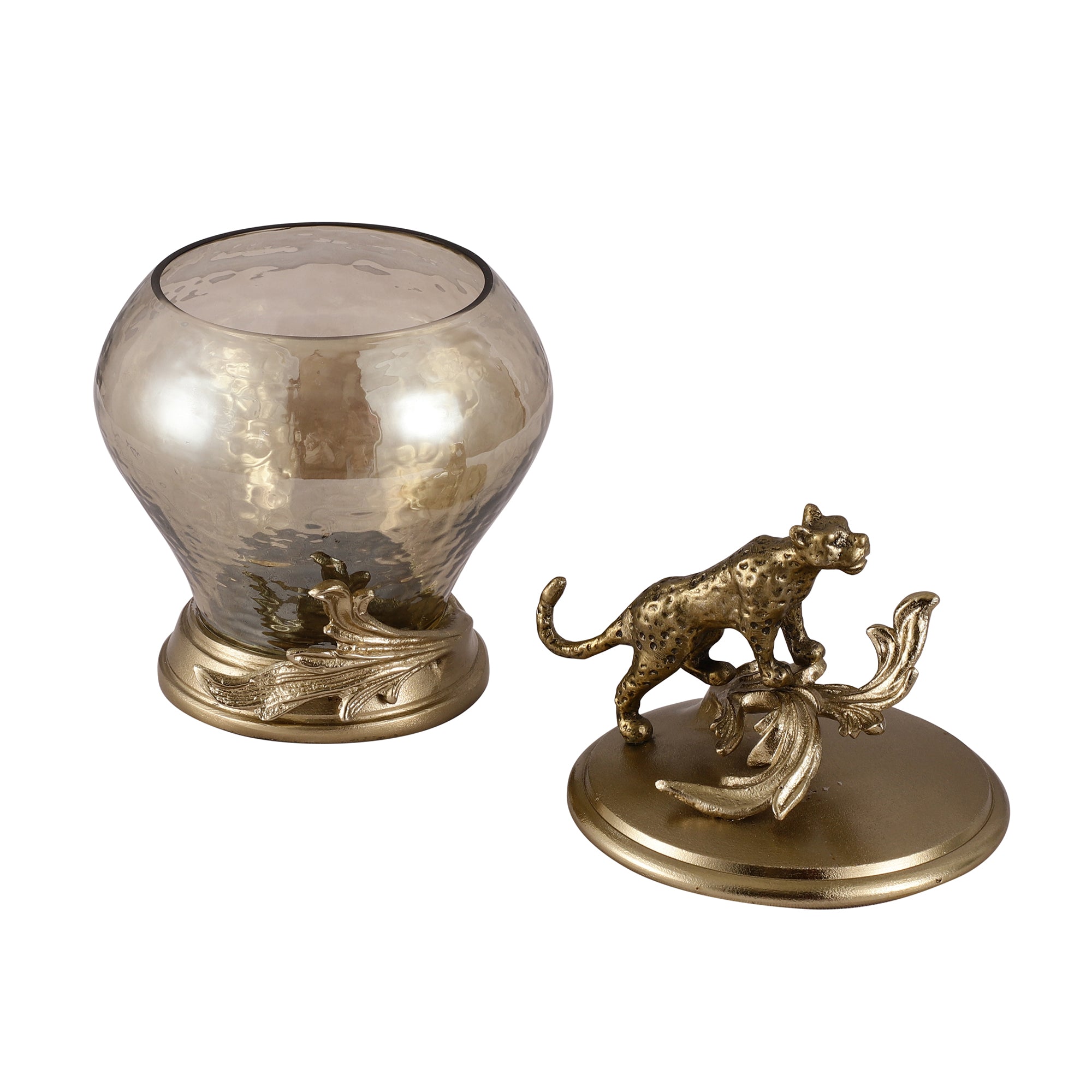 Regal Cheetah Glass Jar (Single)