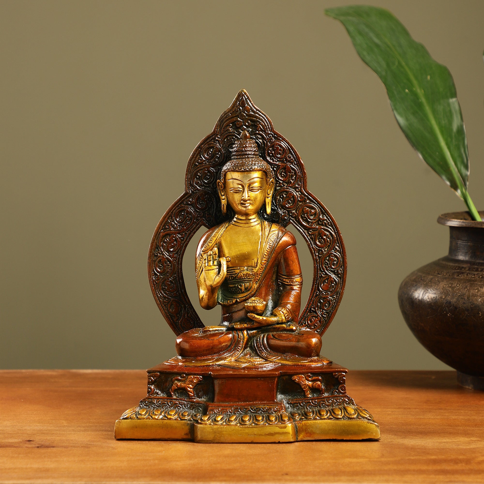 Divine Brass Seated Buddha Idol