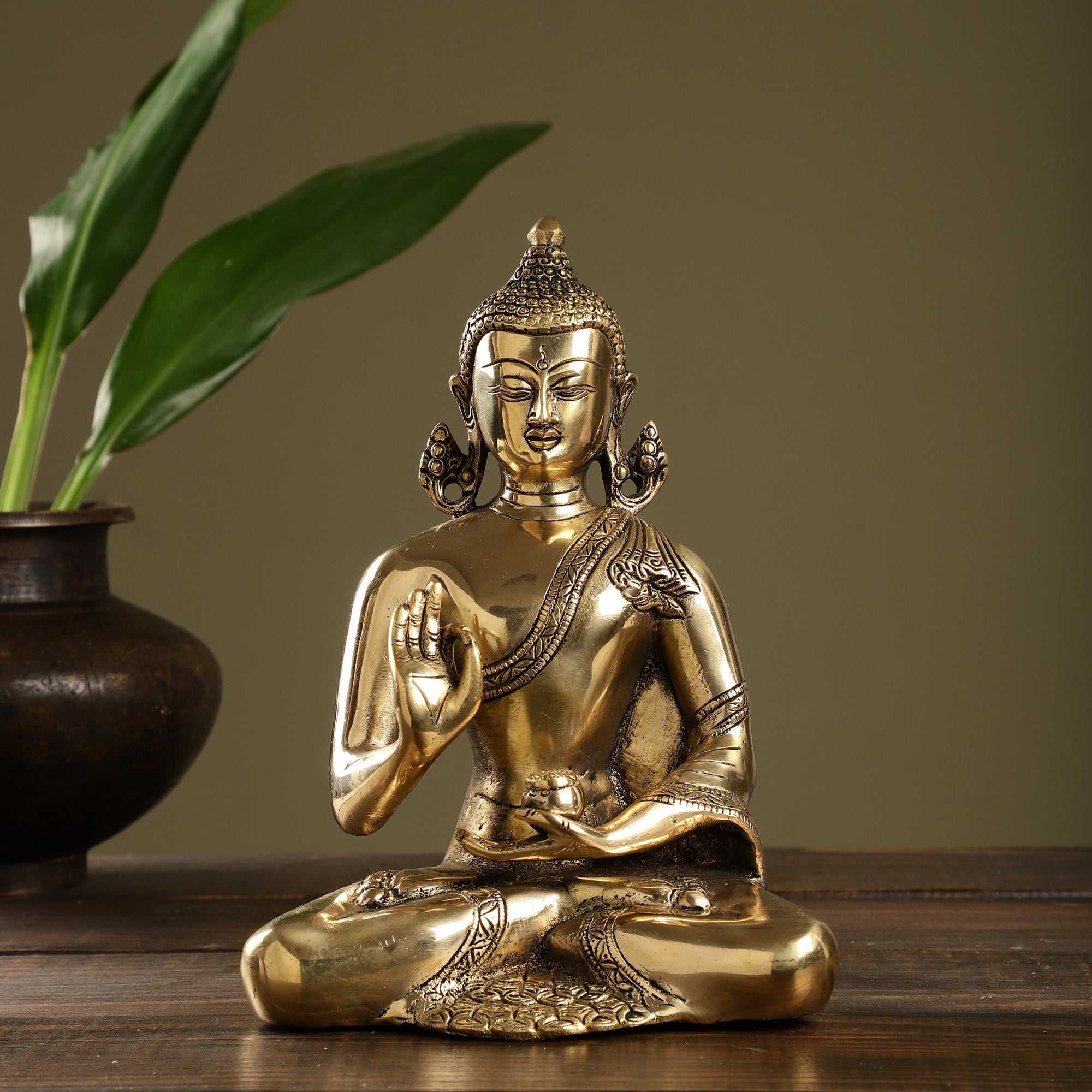 Divine Gold Brass Buddha