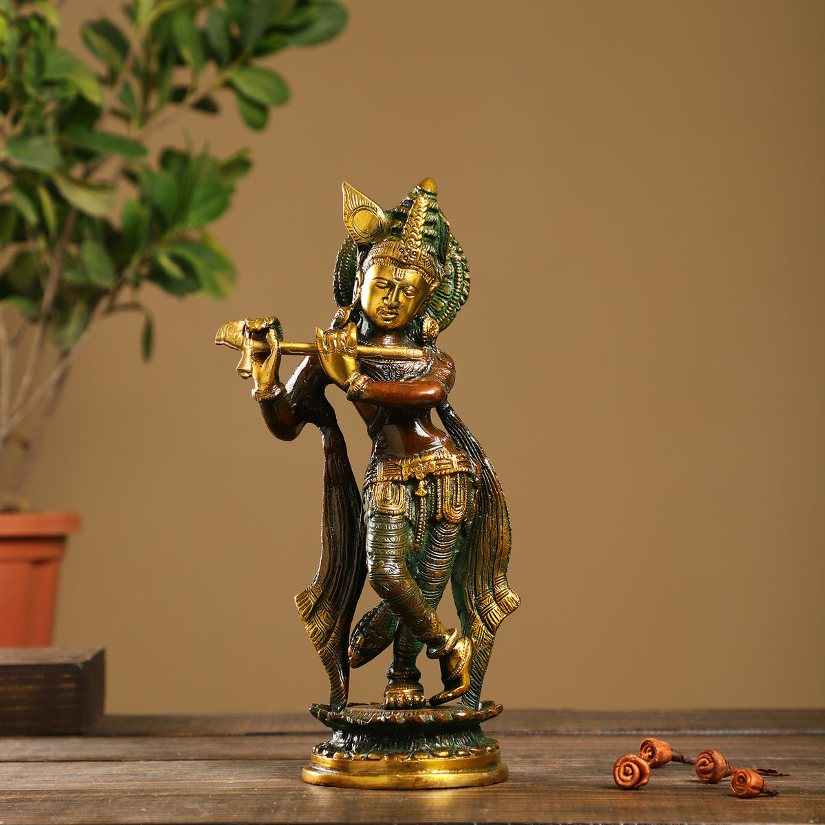 Krishna Rope Handcrafted Brass Krishna Idol