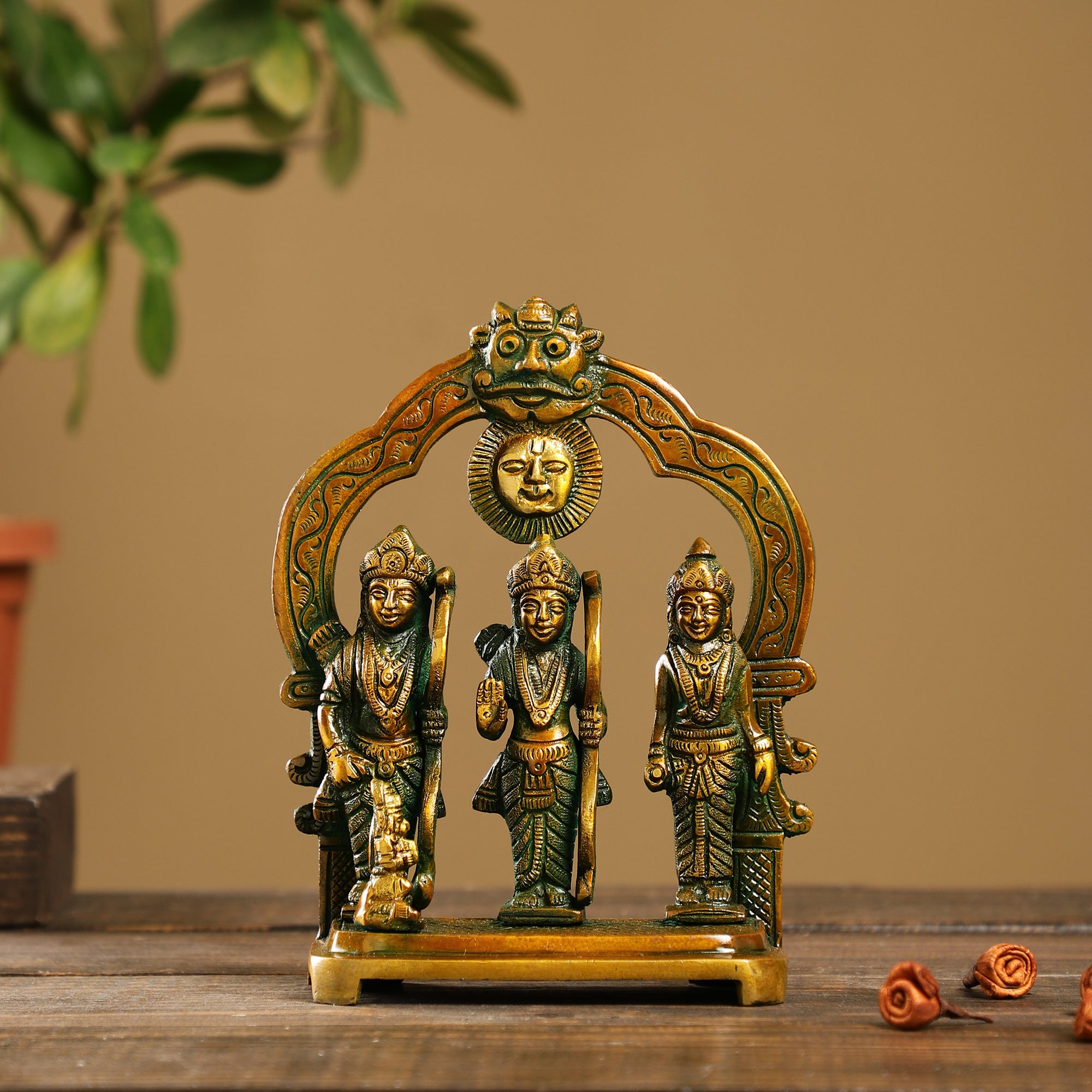 Antique Brass Ram Darbar (Green/Brown)
