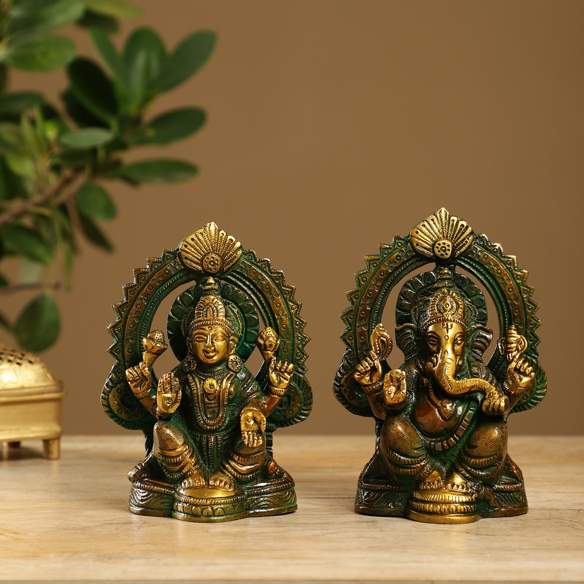 Ganesh Laxmi Brass Idols (Single Piece)