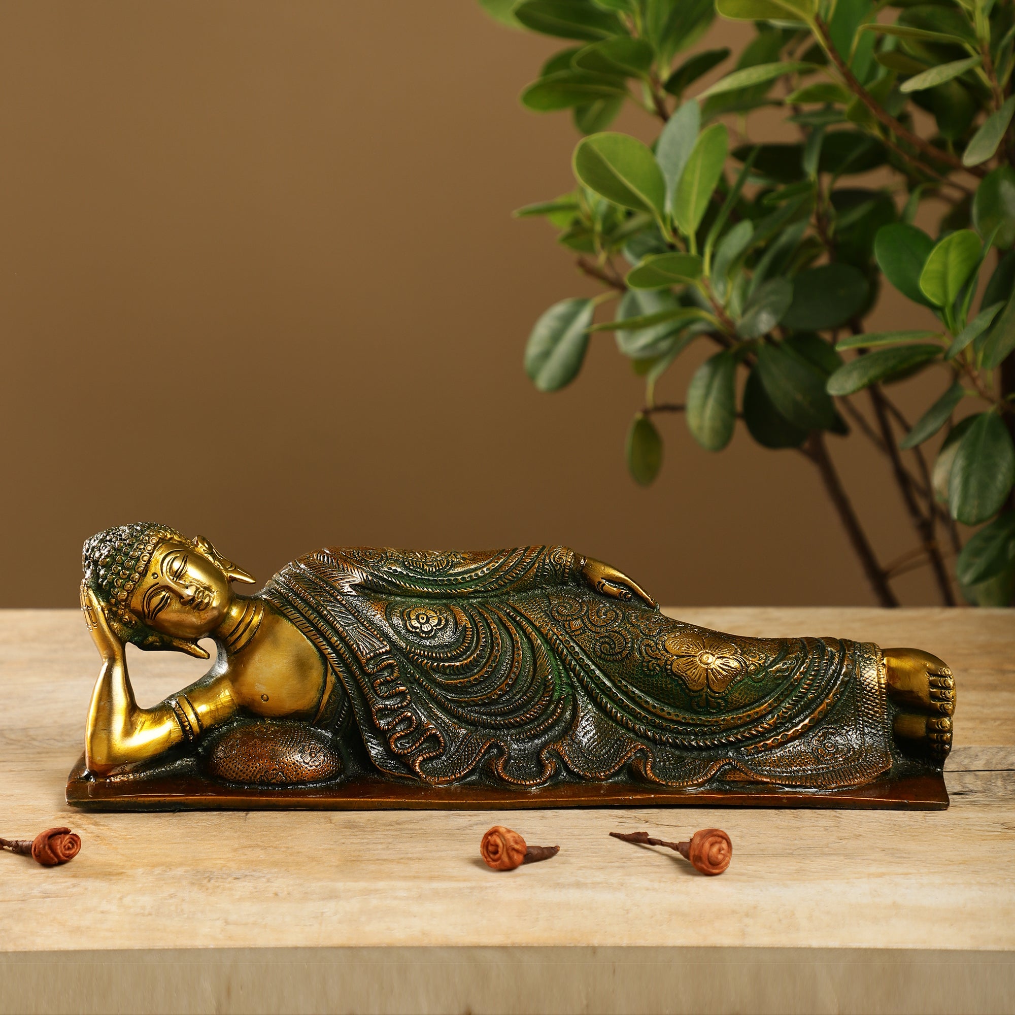 Brass Reclining Buddha
