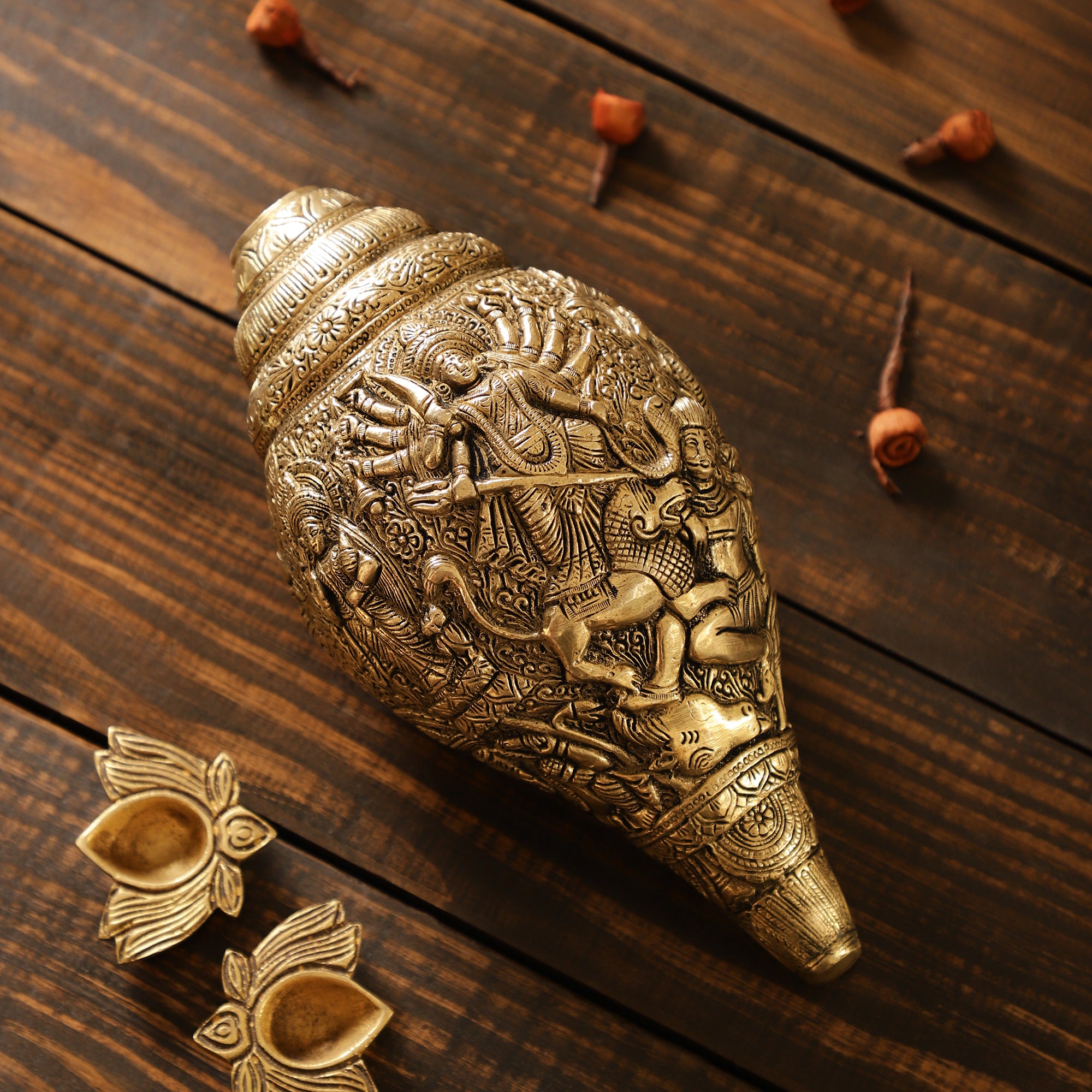 Handcrafted Brass Shank - Devi Avataar