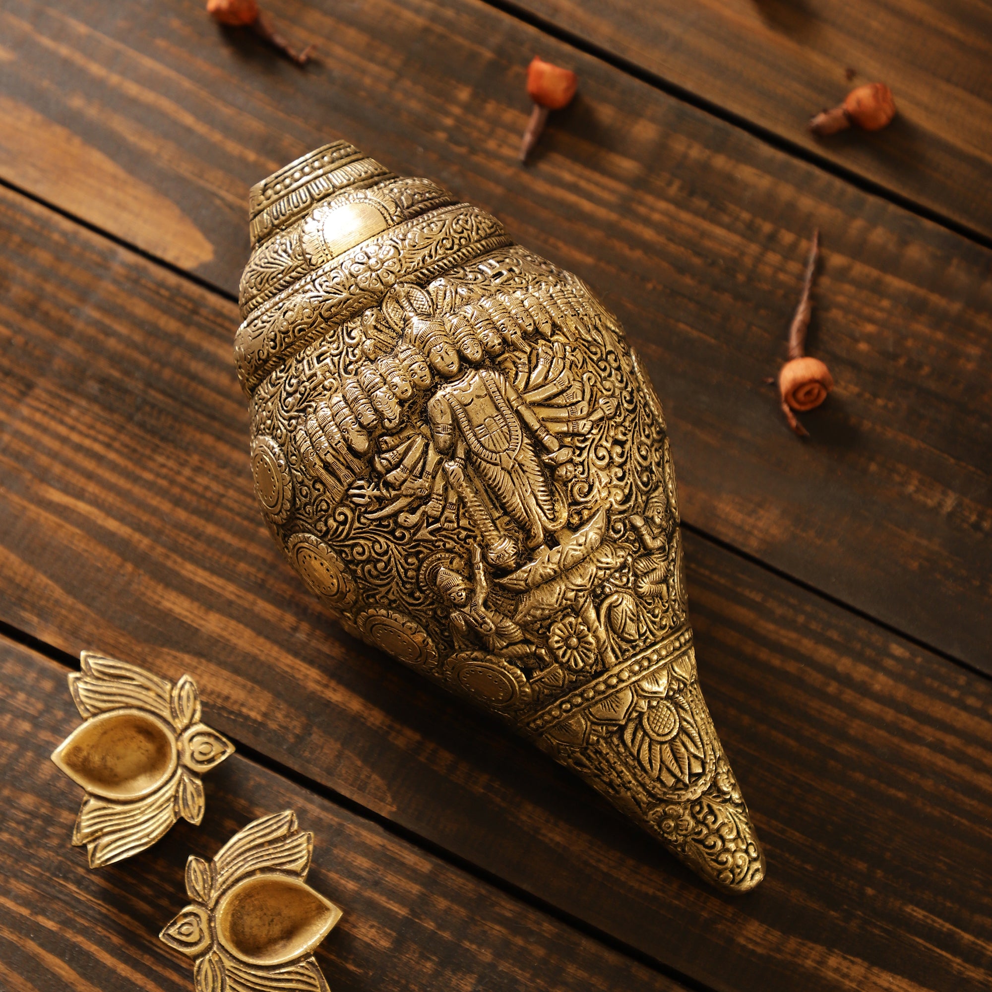 Handcrafted Brass Shank - Vishnu Avataar