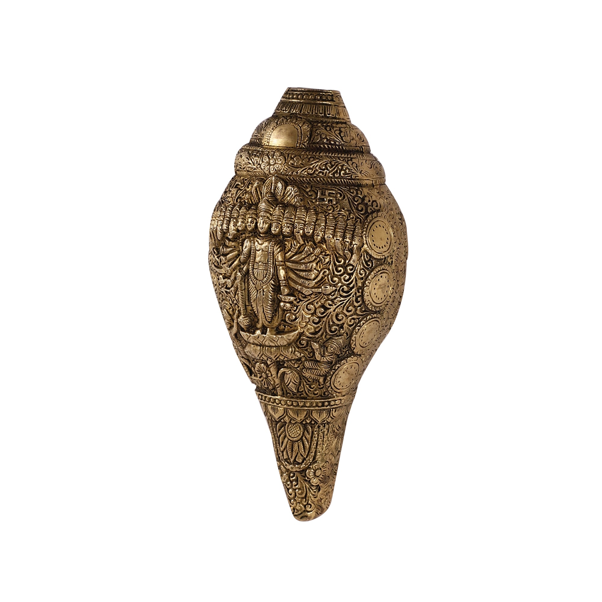 Handcrafted Brass Shank - Vishnu Avataar