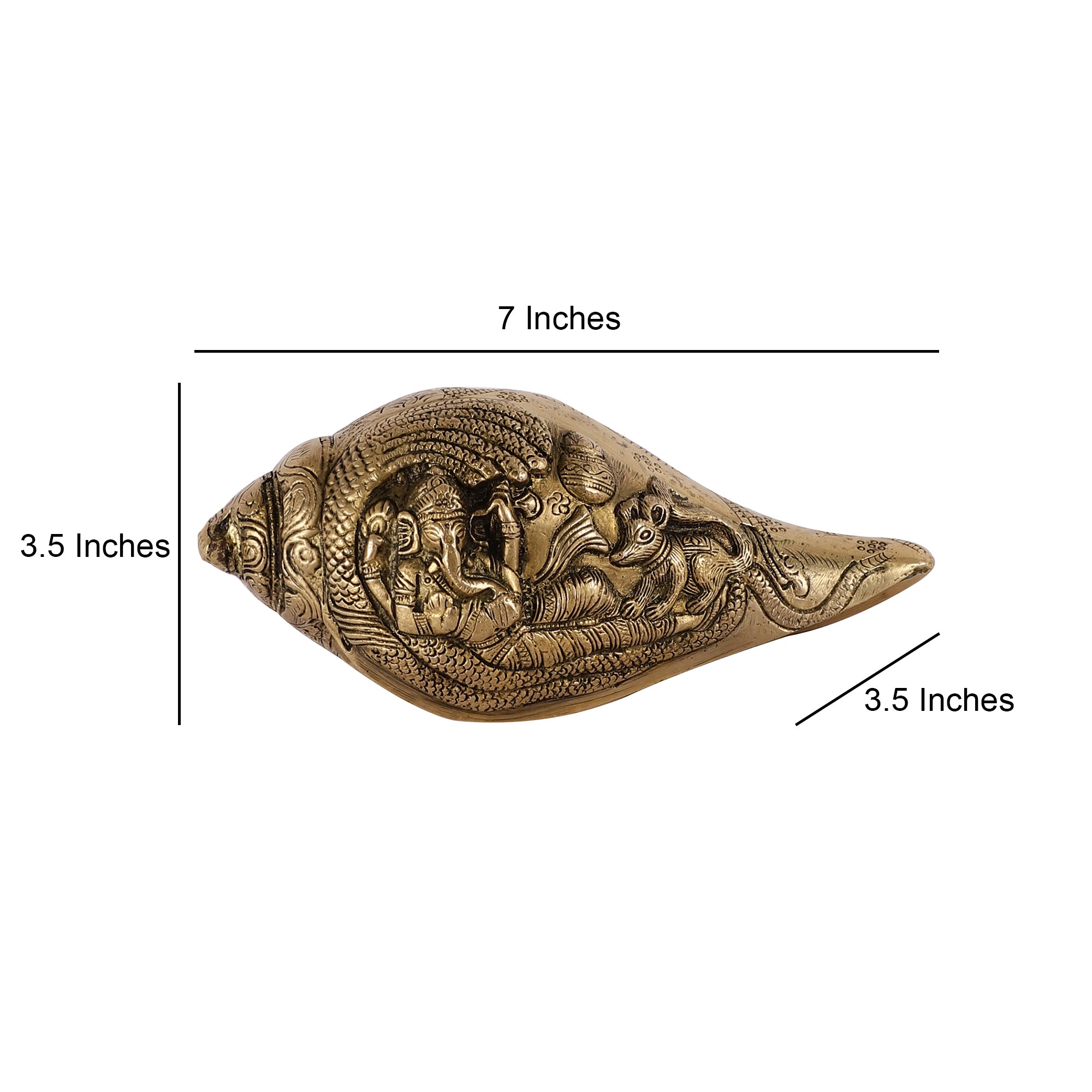 Handcrafted Brass Shank - Ganesh Detailing