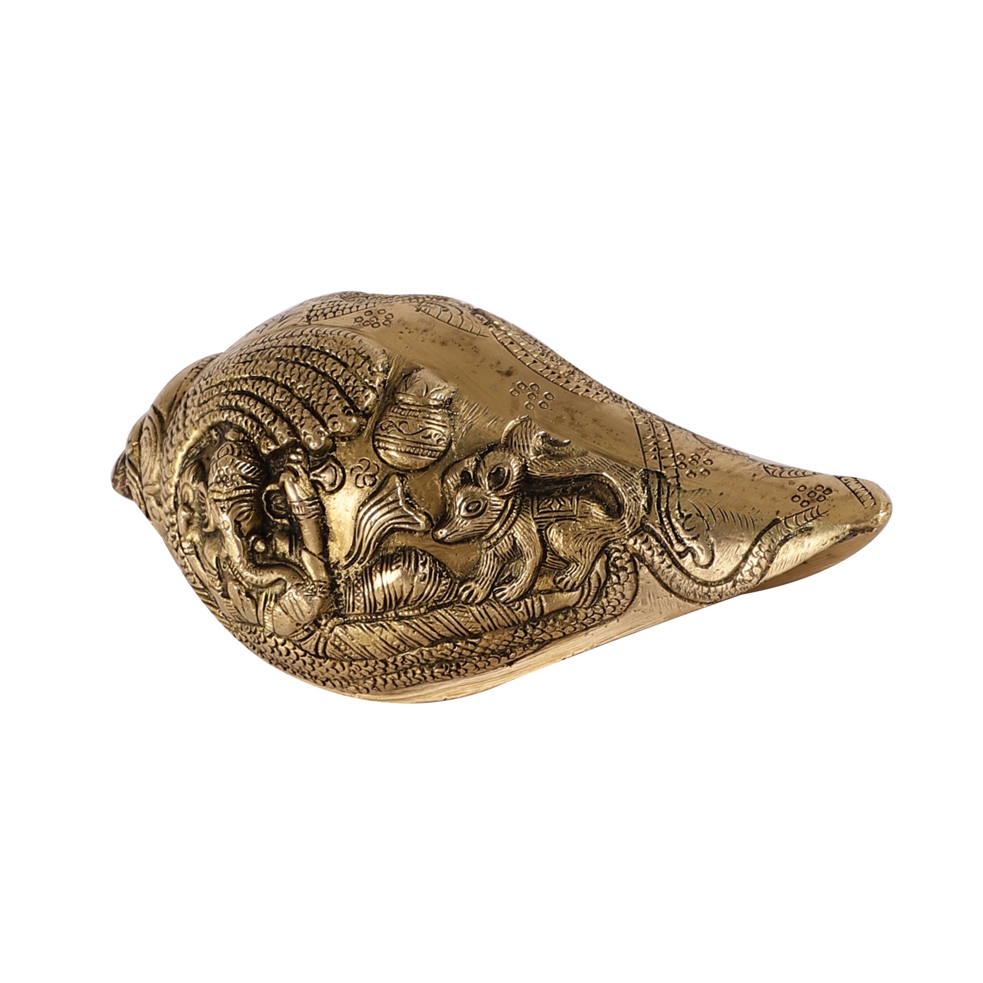 Handcrafted Brass Shank - Ganesh Detailing