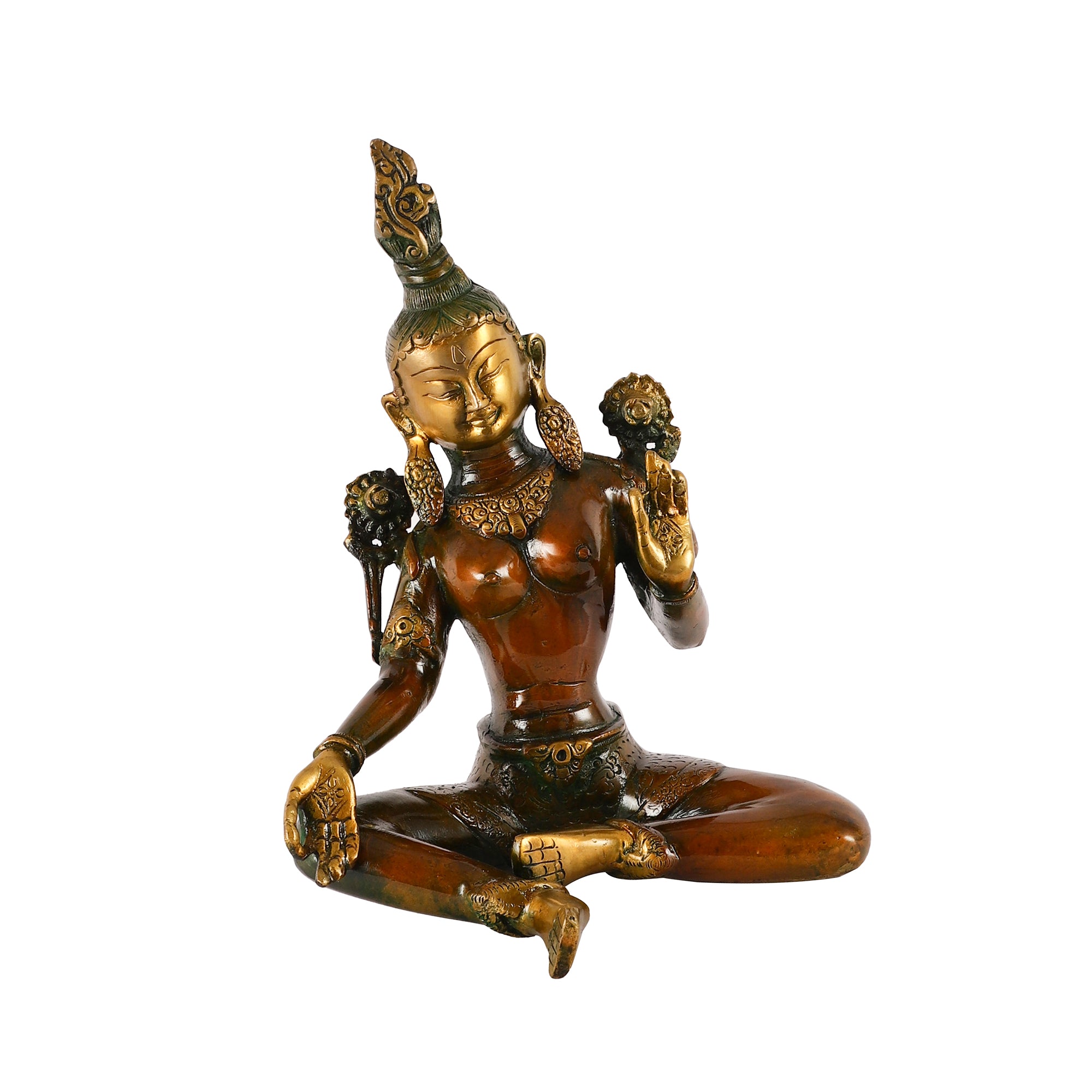 Brass Seated Tara Idol