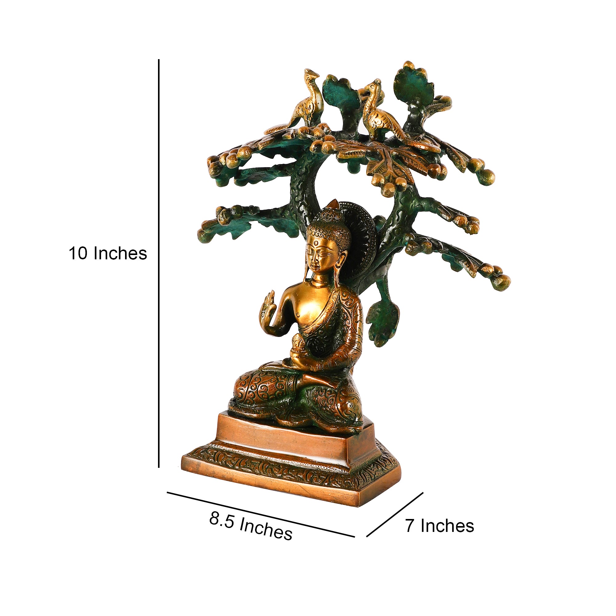 Brass Buddha Bodhi Tree Idol