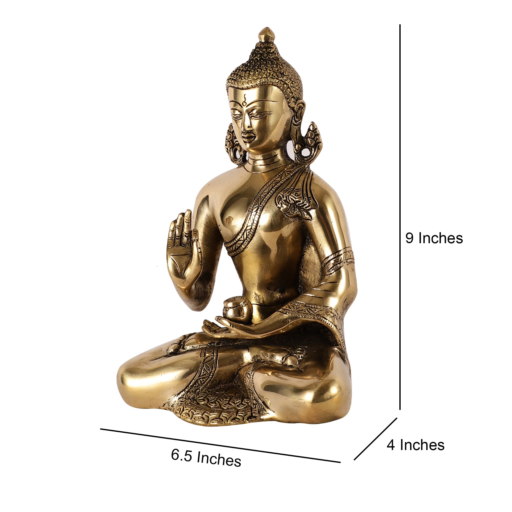 Divine Gold Brass Buddha