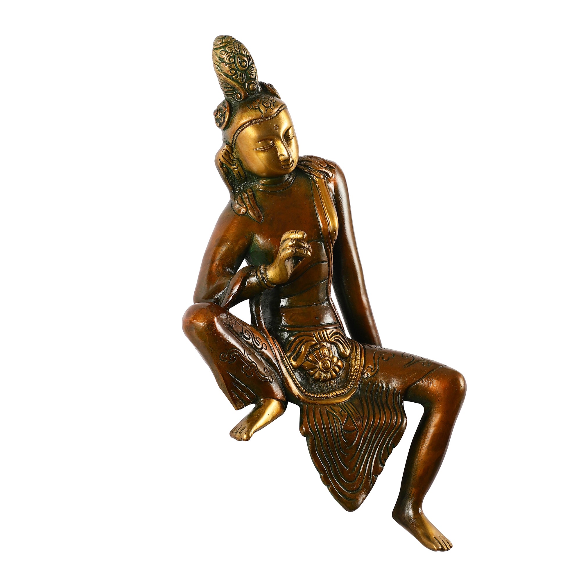 Brass Seated Indra Idol