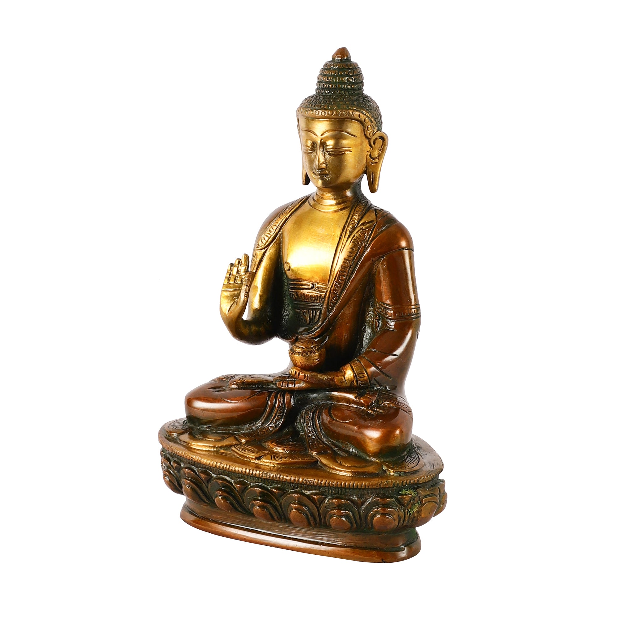 Brass Seated Buddha Idol (Medium)