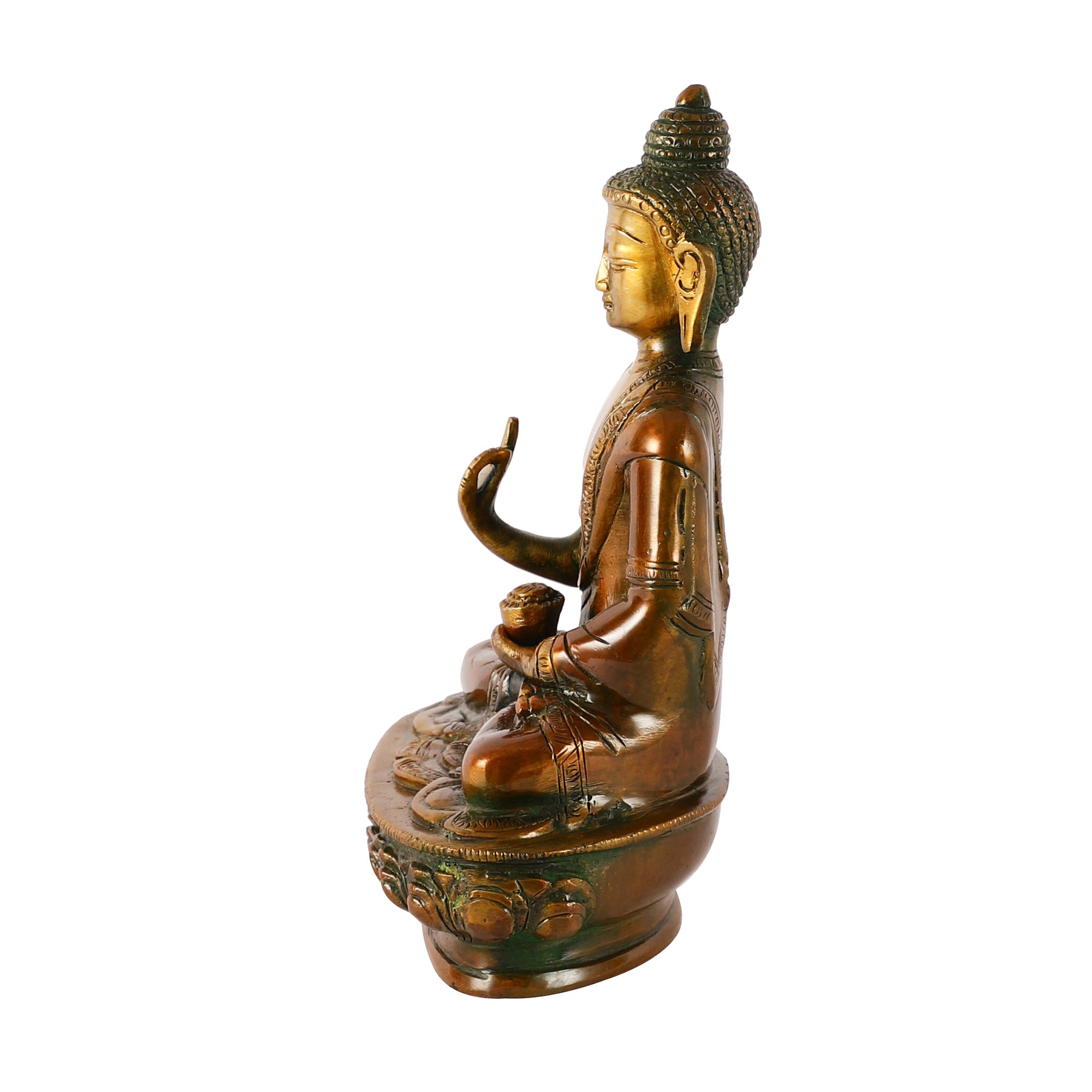 Brass Seated Buddha Idol (Medium)