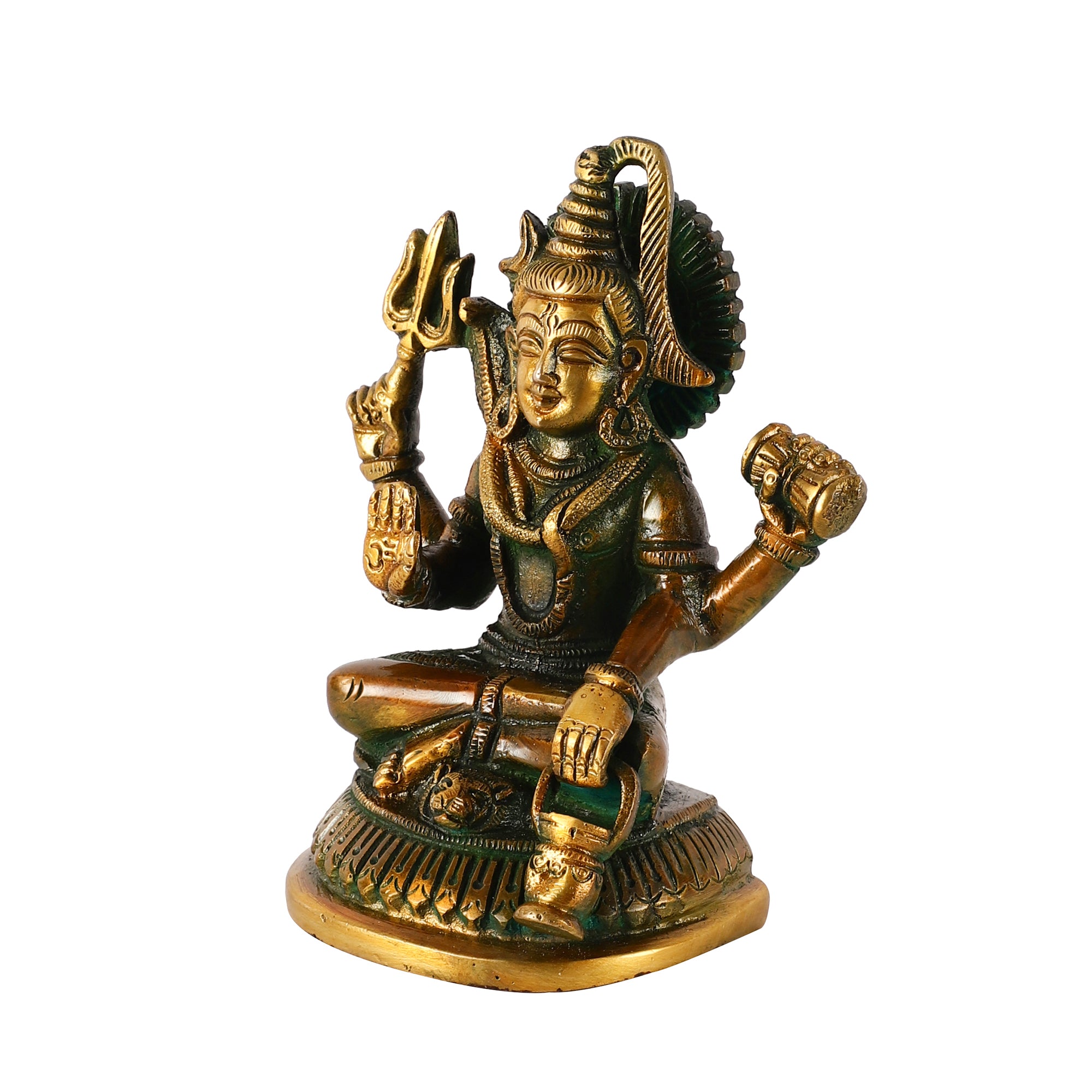 Brass Lord Shiva (Brown/Green)