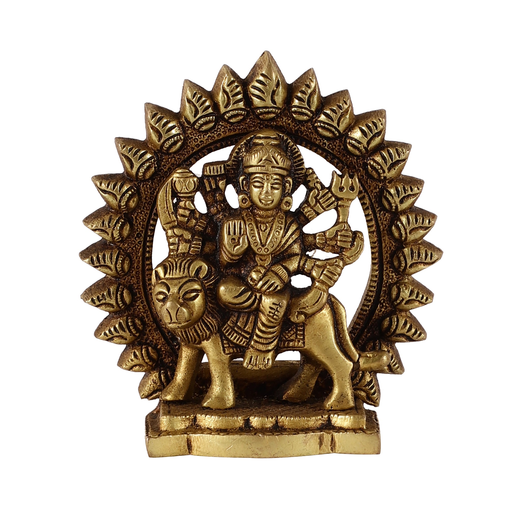 Brass Durga Devi (Gold Finish)
