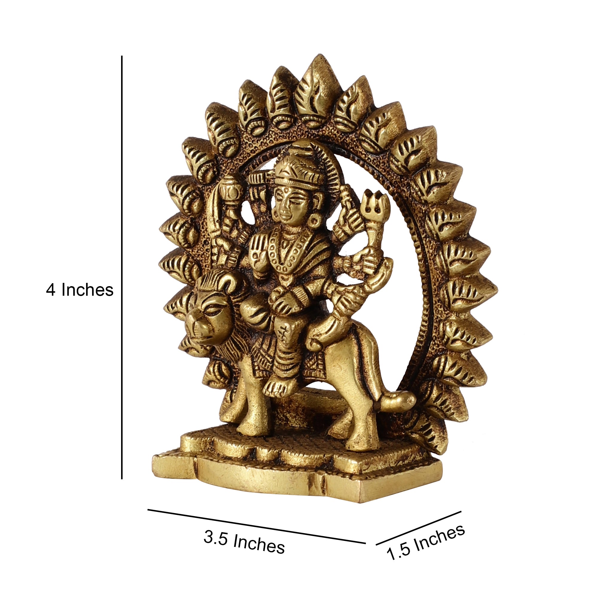 Brass Durga Devi (Gold Finish)