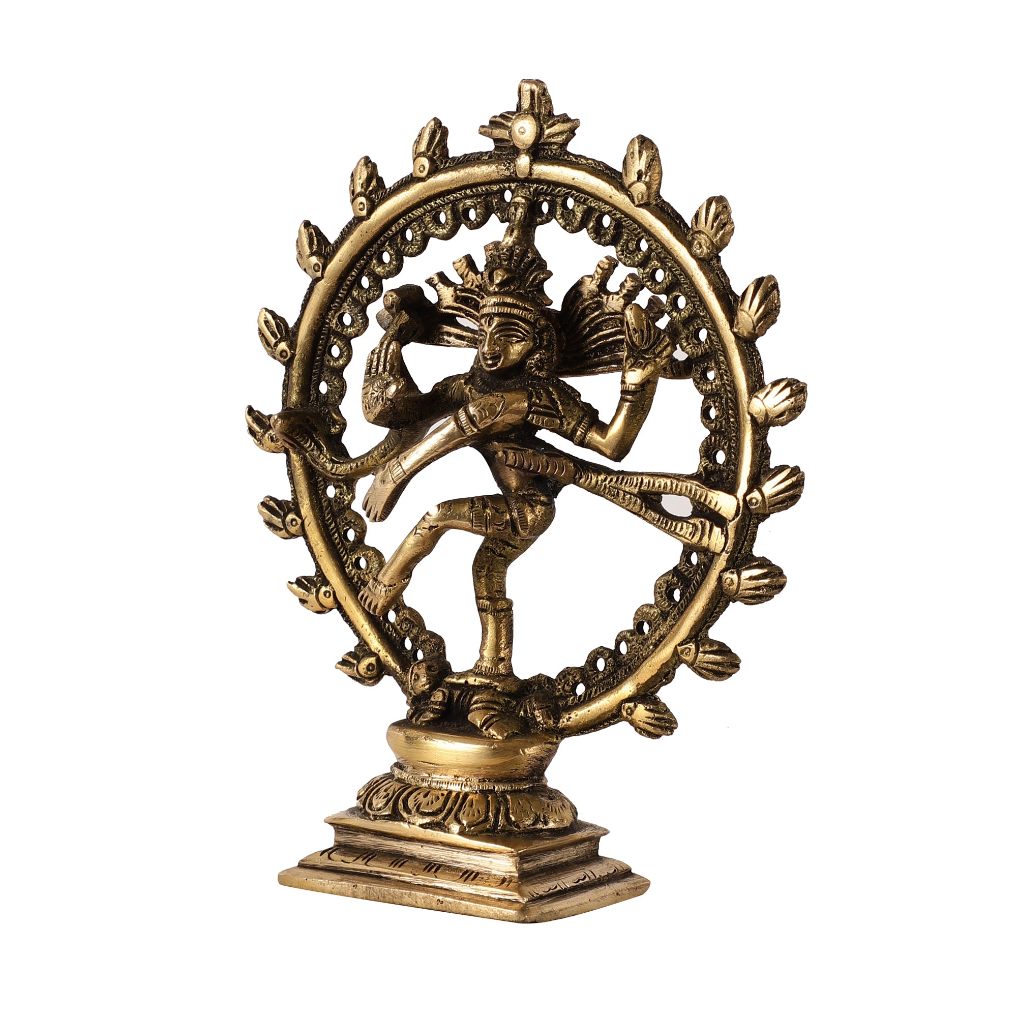 Handcrafted Brass Natraj (Antique Gold)