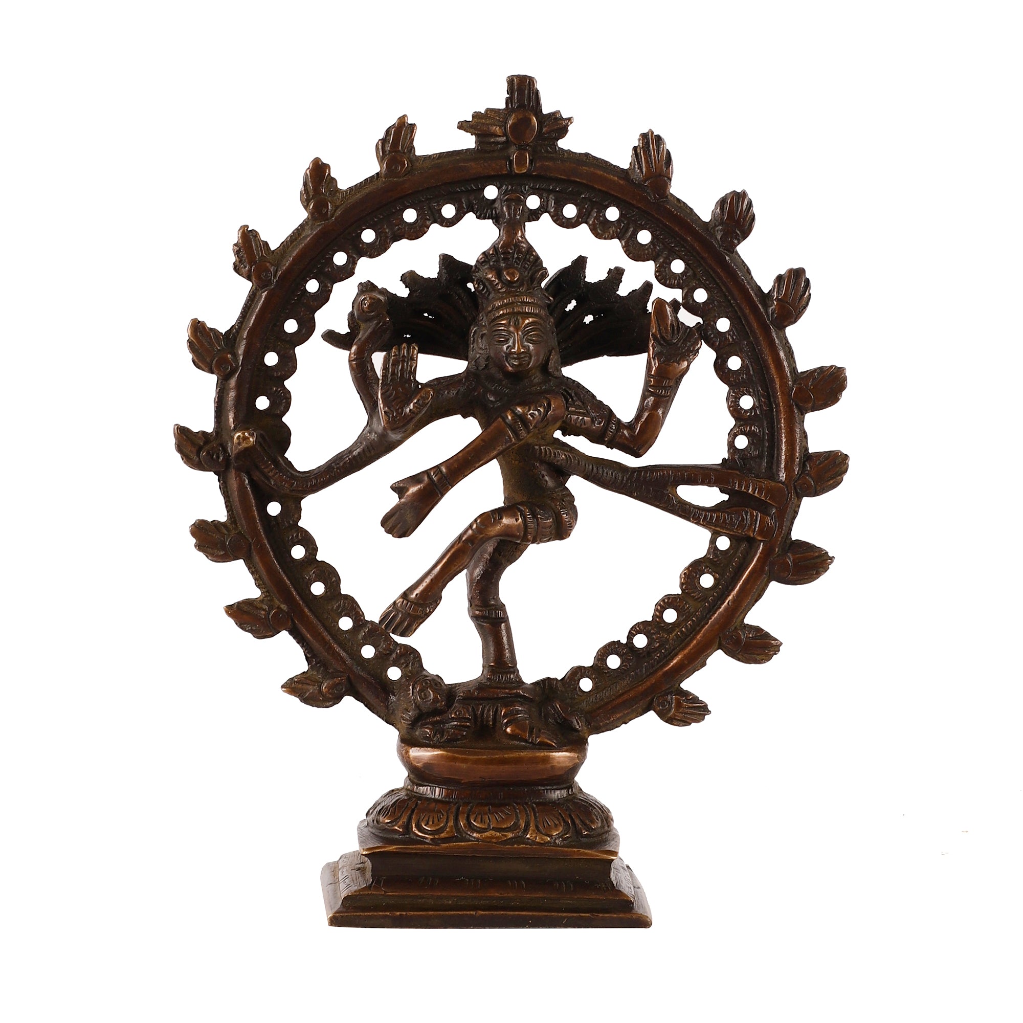 Handcrafted Brass Natraj (Antique Brown)