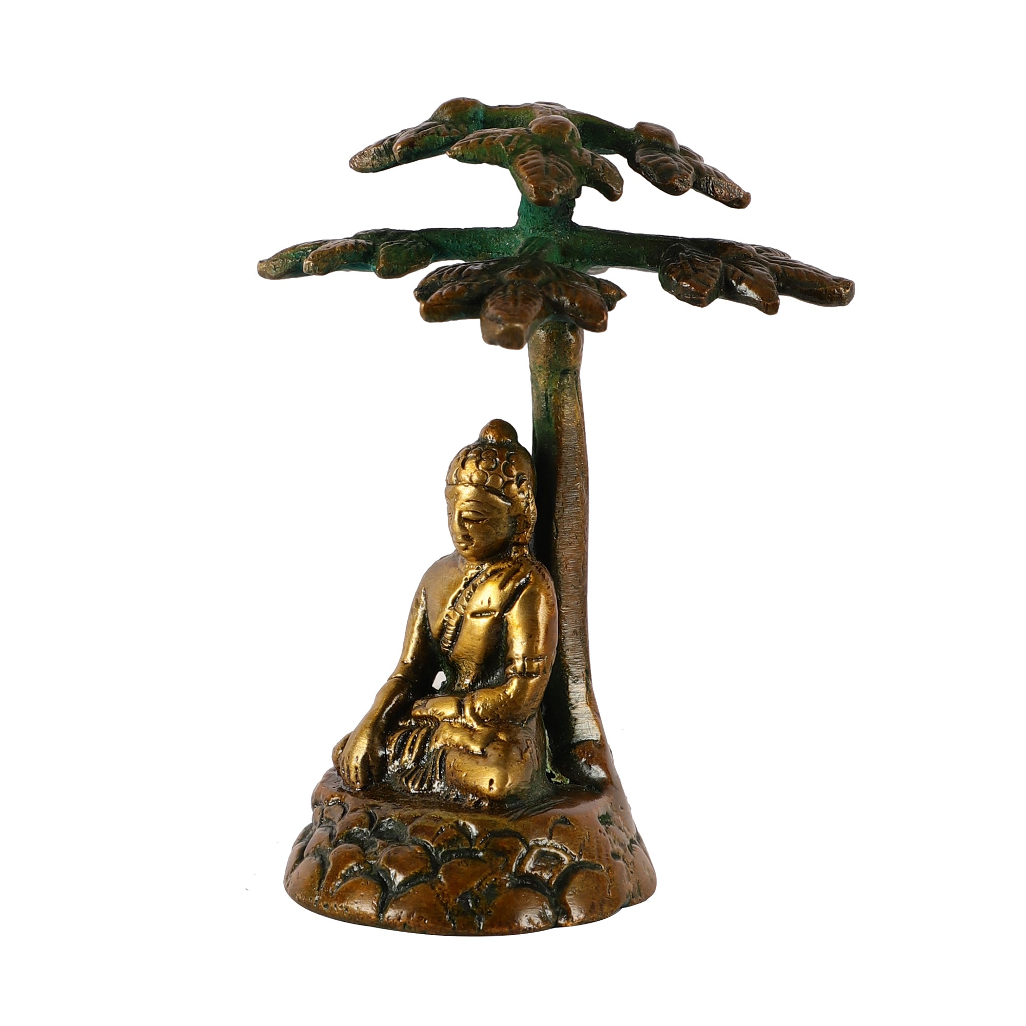 Brass Buddha Bodhi Tree (Brown/Green)