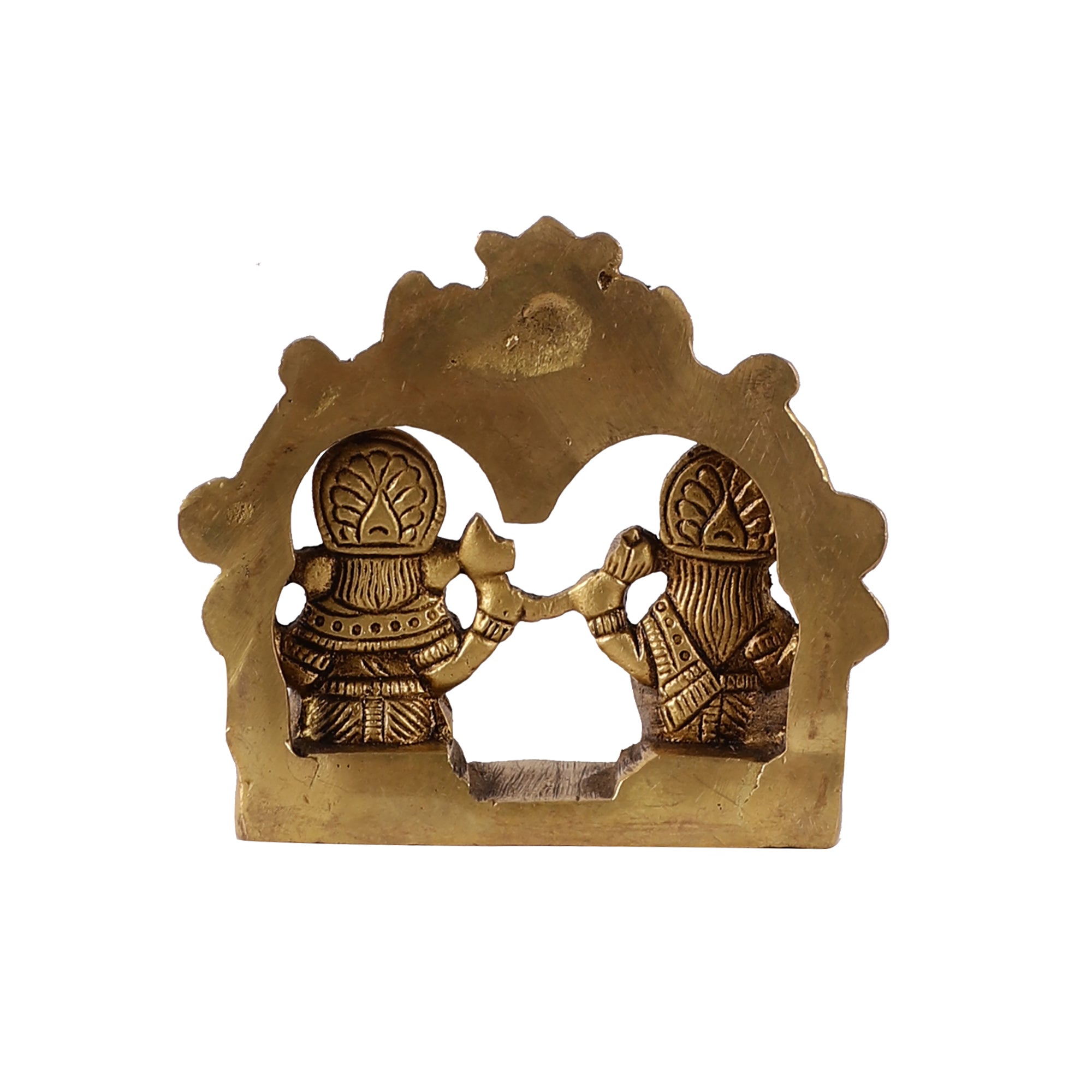 Ganesh Lakshmi Brass Idol (Gold Finish)