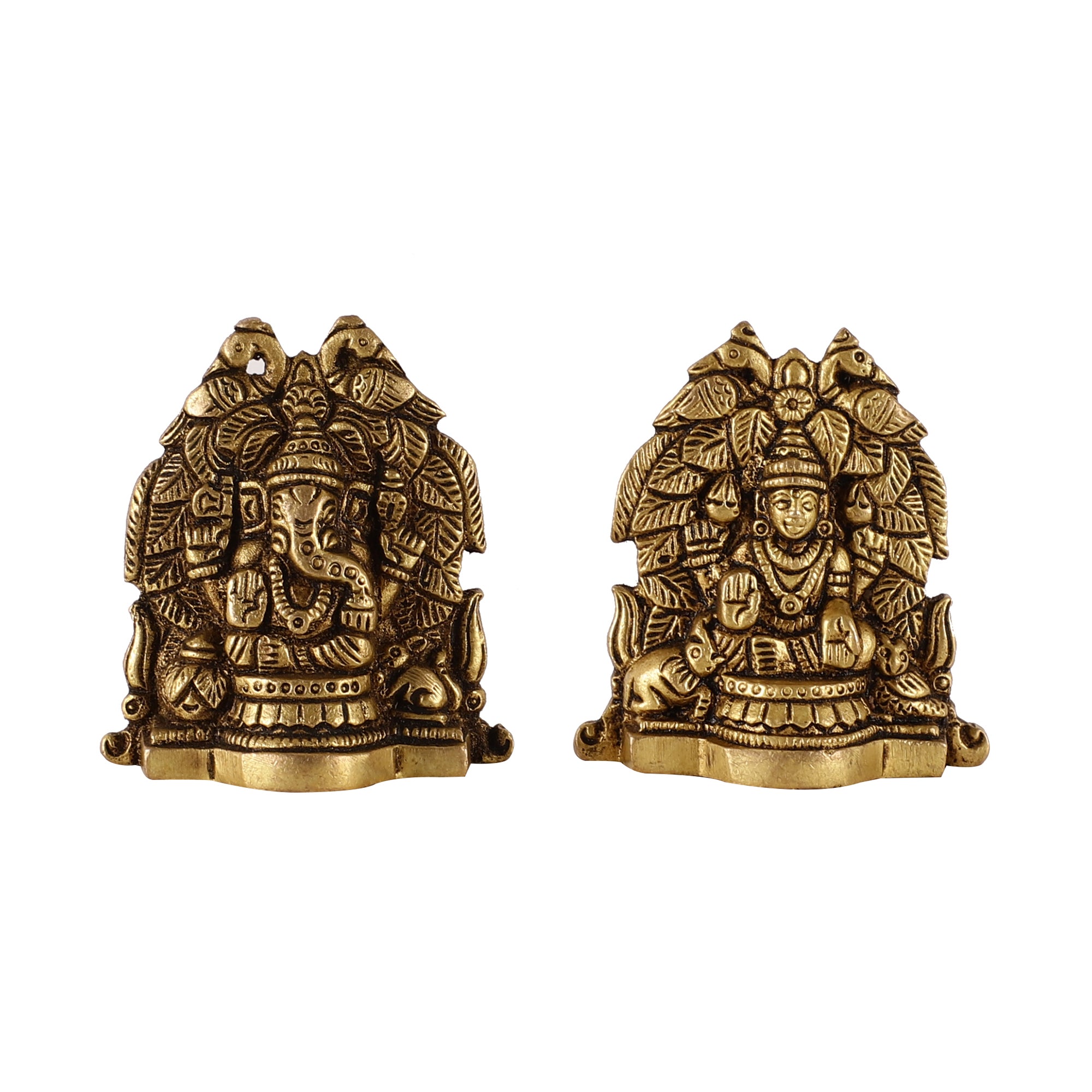 Brass Ganesh Lakshmi Idols (set of 2)