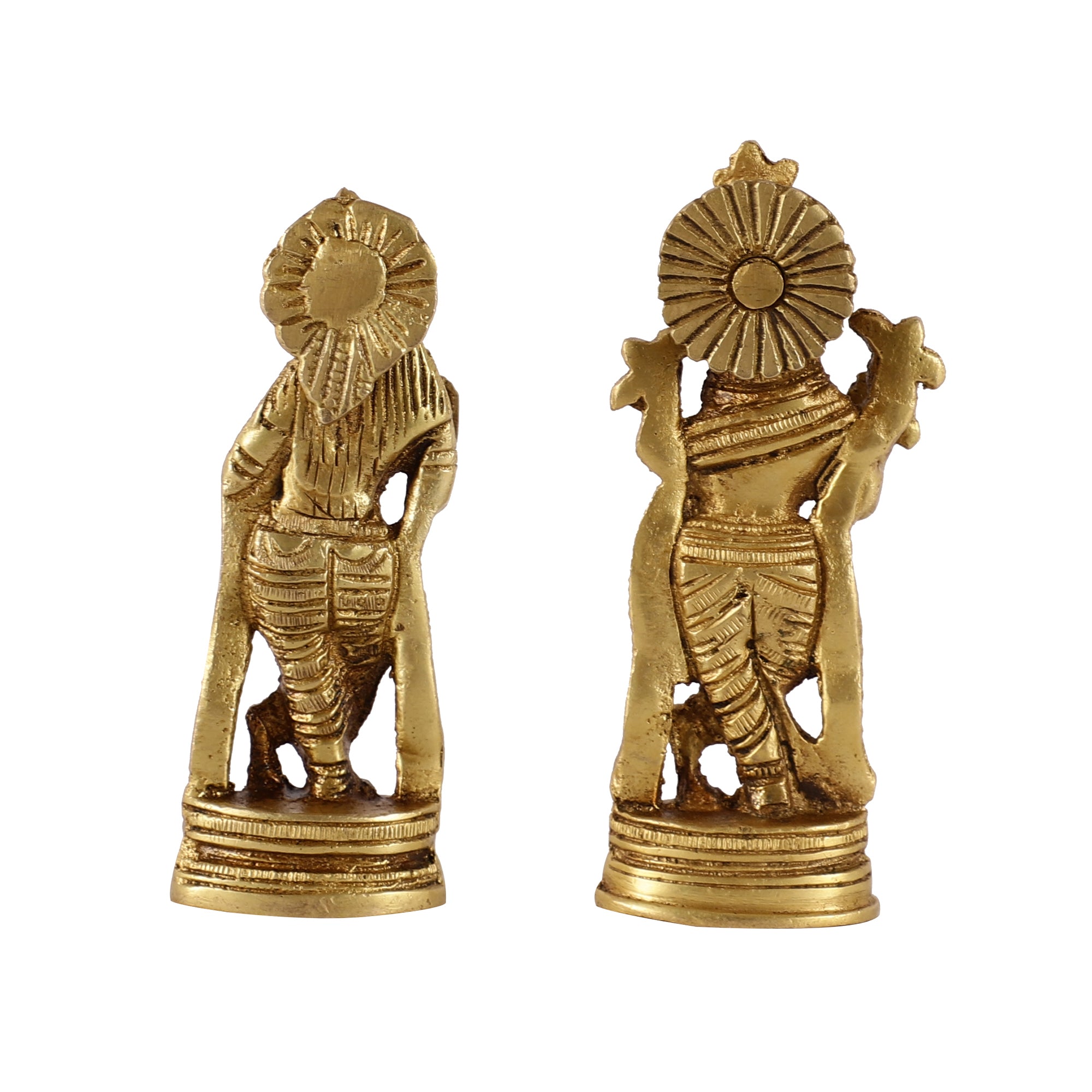 Radha-Krishna Brass Idols (Set of 2)