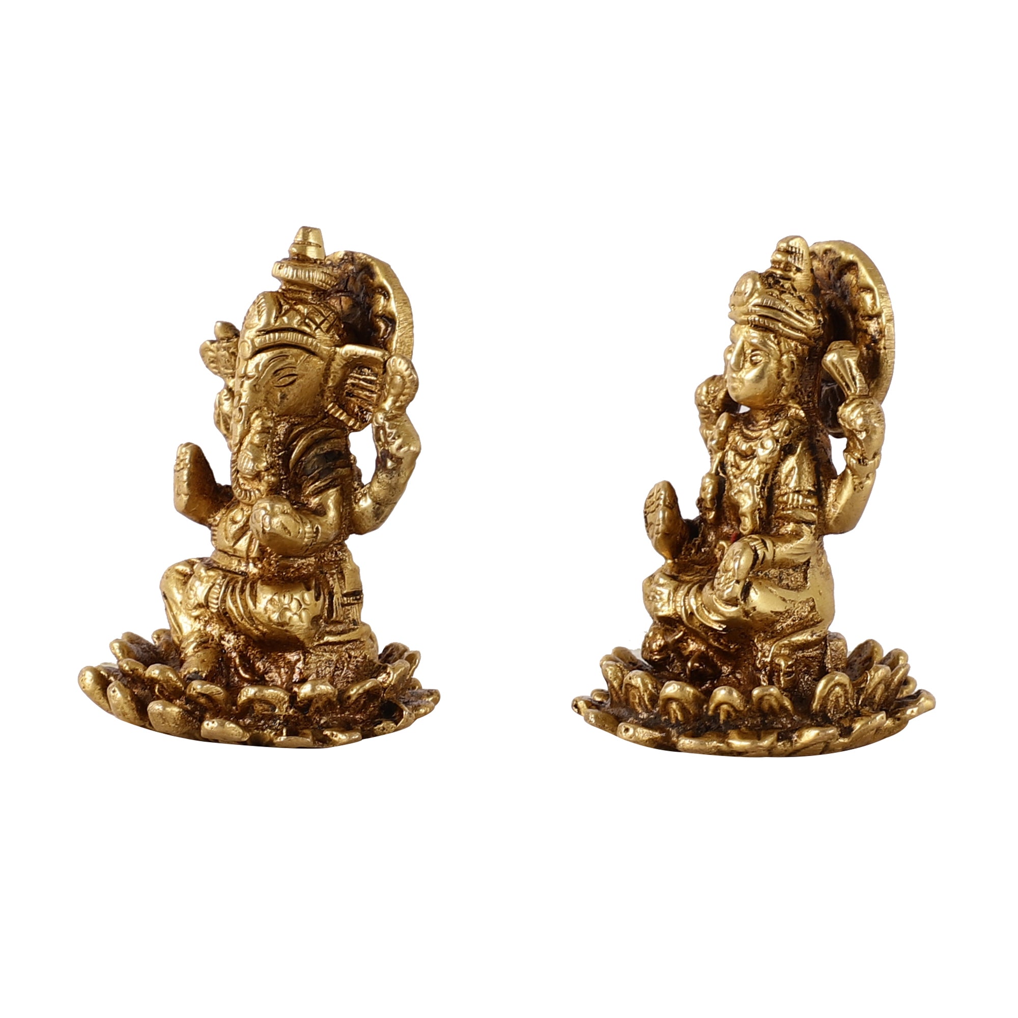 Ganesh Lakshmi Brass Idols (Set of 2)