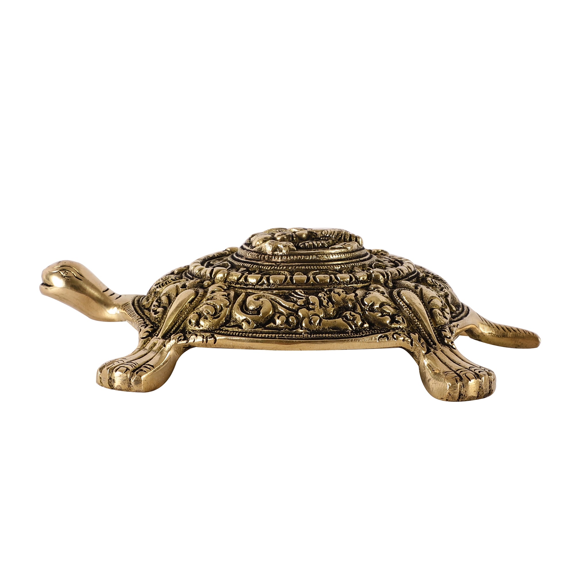 Lord Ganesh Mounted Brass Turtle