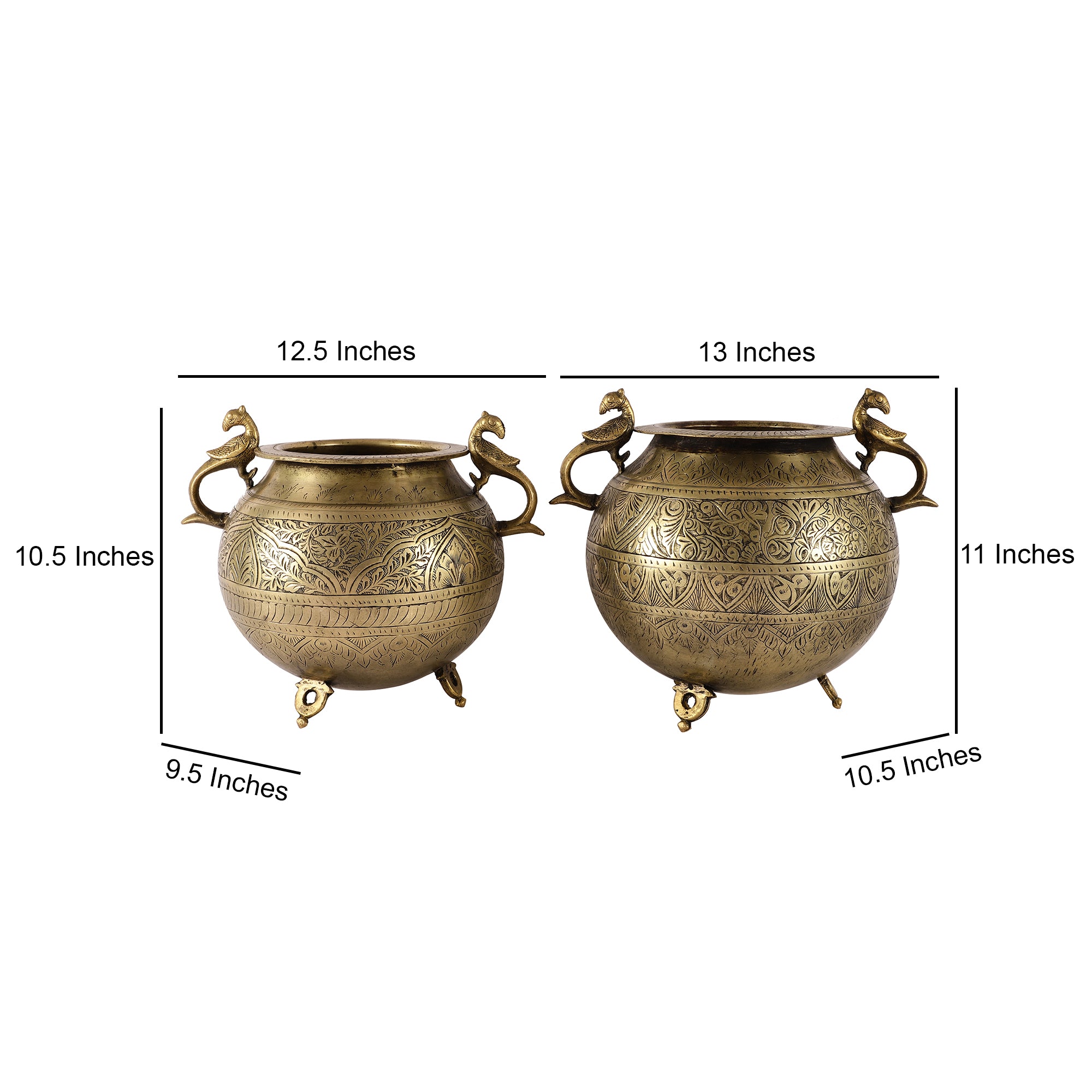 Antique Brass Pot - Round (Single)