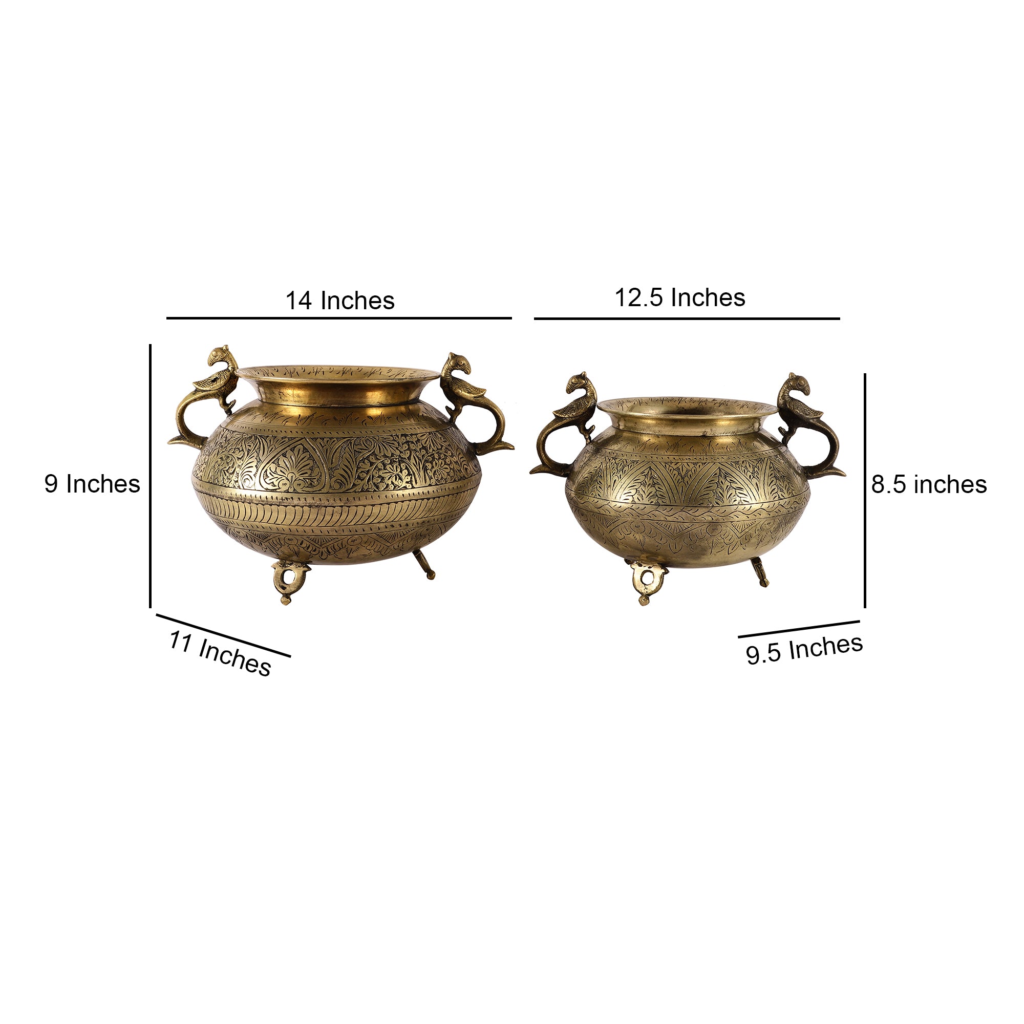 Antique Brass Pot - Oval (Single)