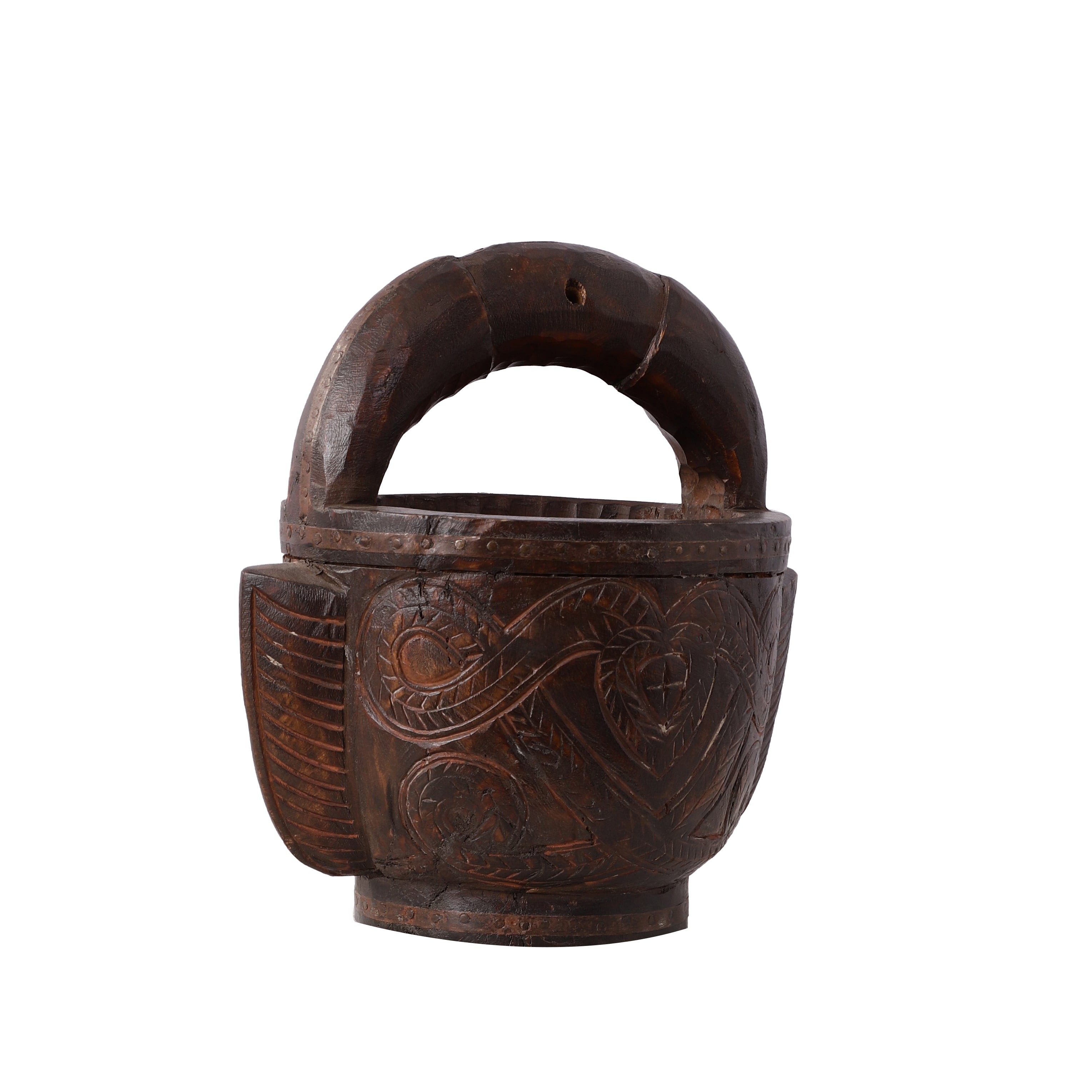 Antique Wooden Water Pot (Medium)