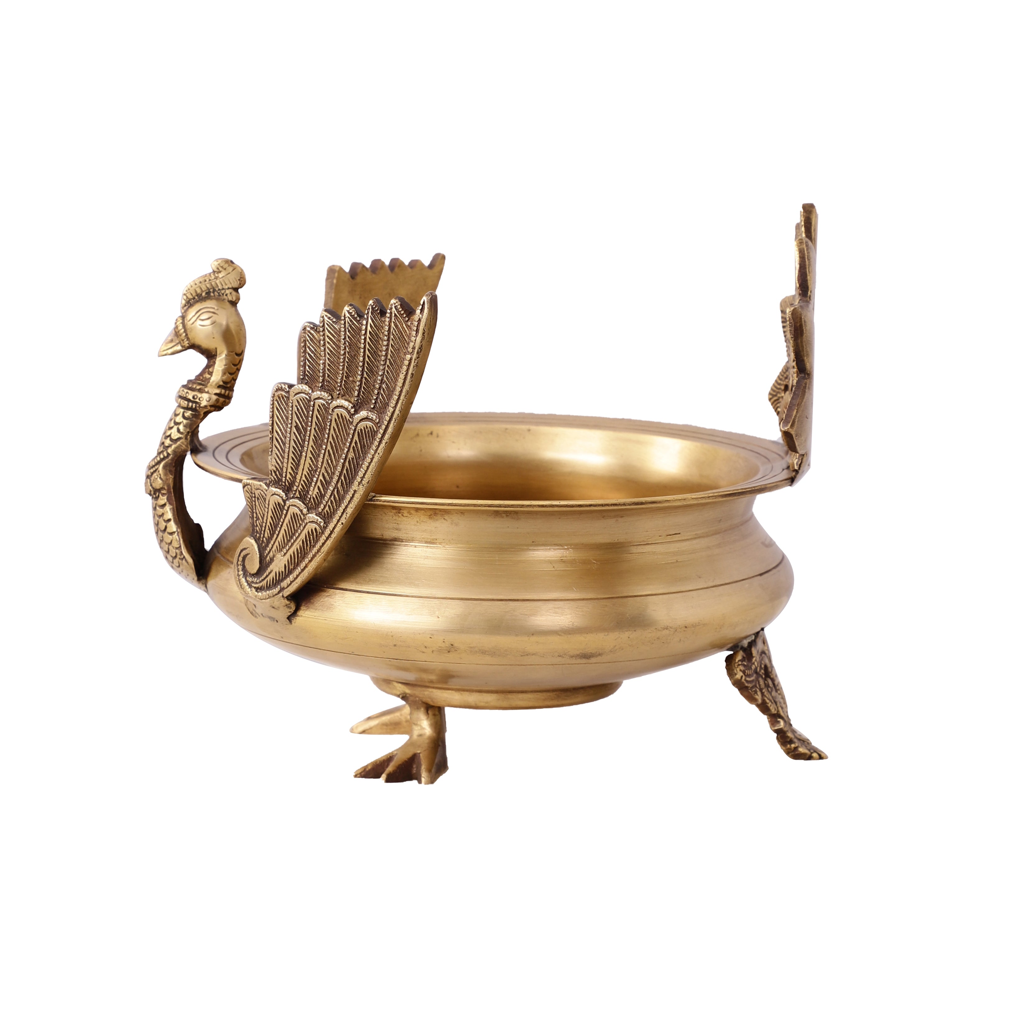 Peacock Brass Urli