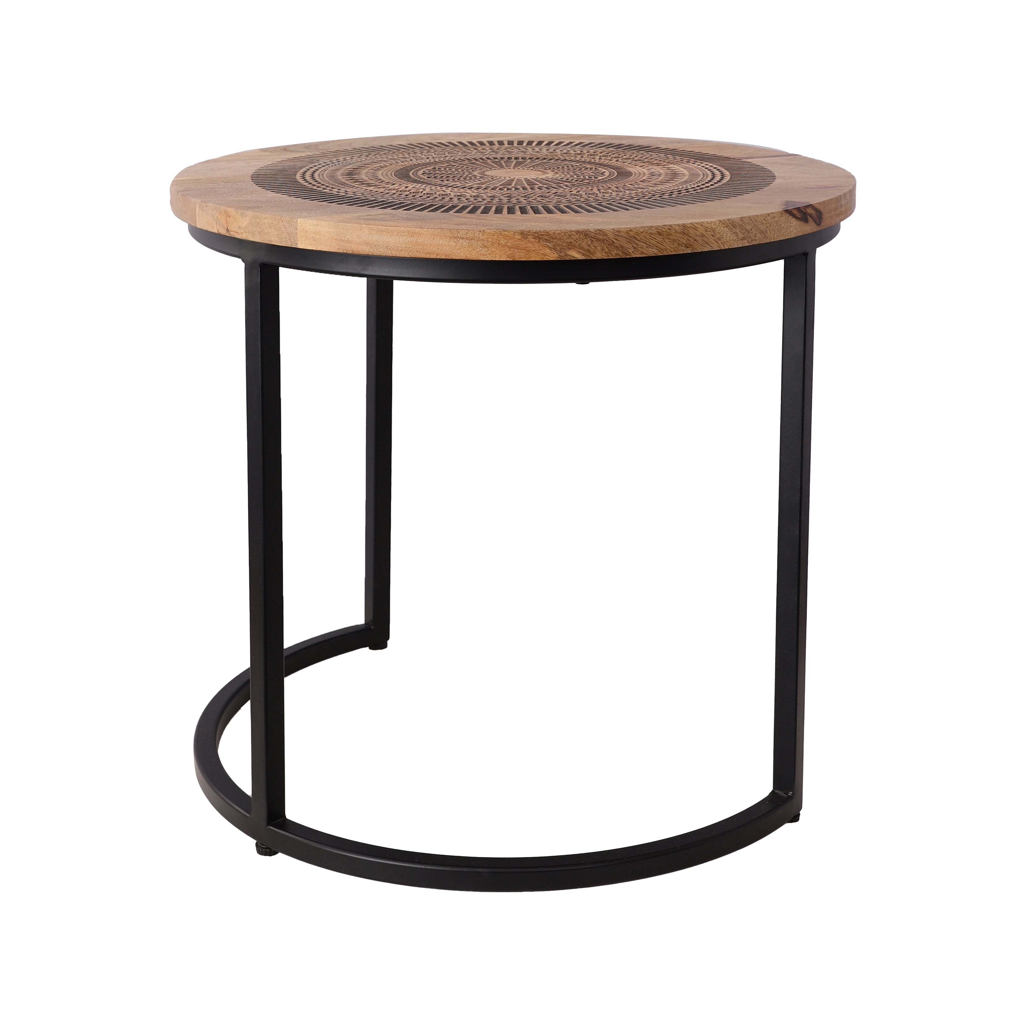 Wood and Metal Nested Tables/Stools (Set of 2)
