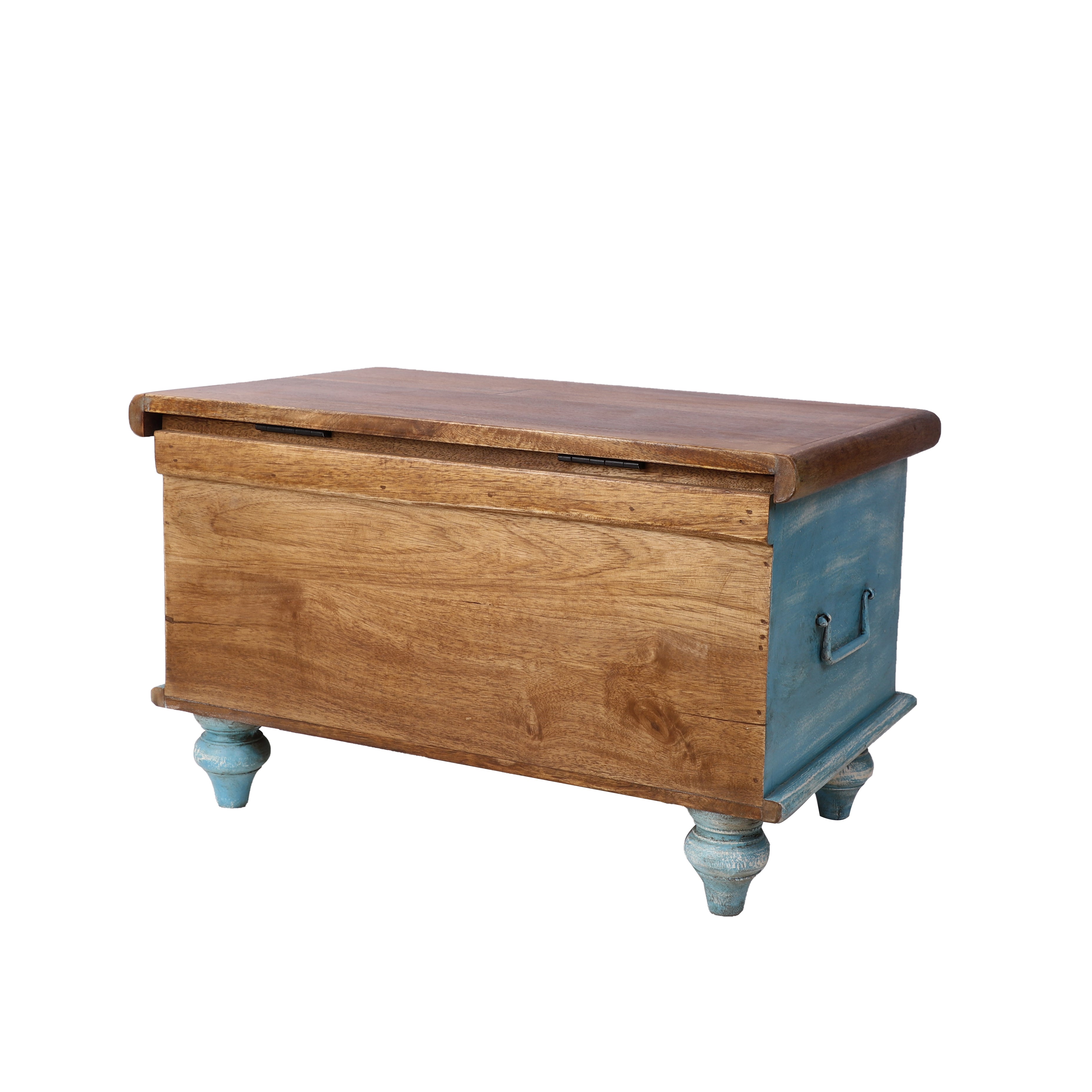 Carved Wooden Storage Box (Blue)